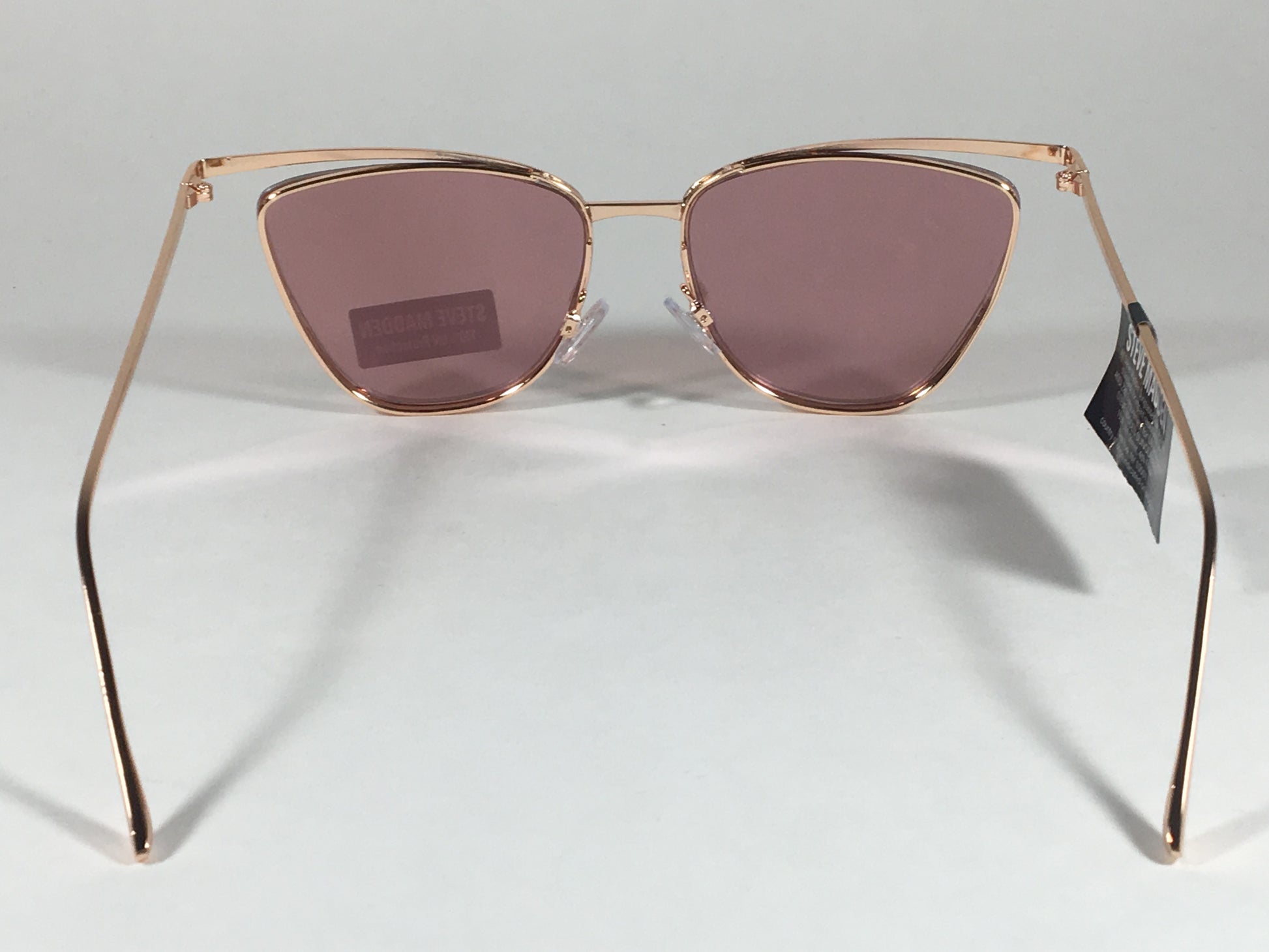 Steve Madden Brooklyn Cat Eye Sunglasses Rose Gold Metal Frame Silver Mirror Lens Sm889124 Rsg - Sunglasses