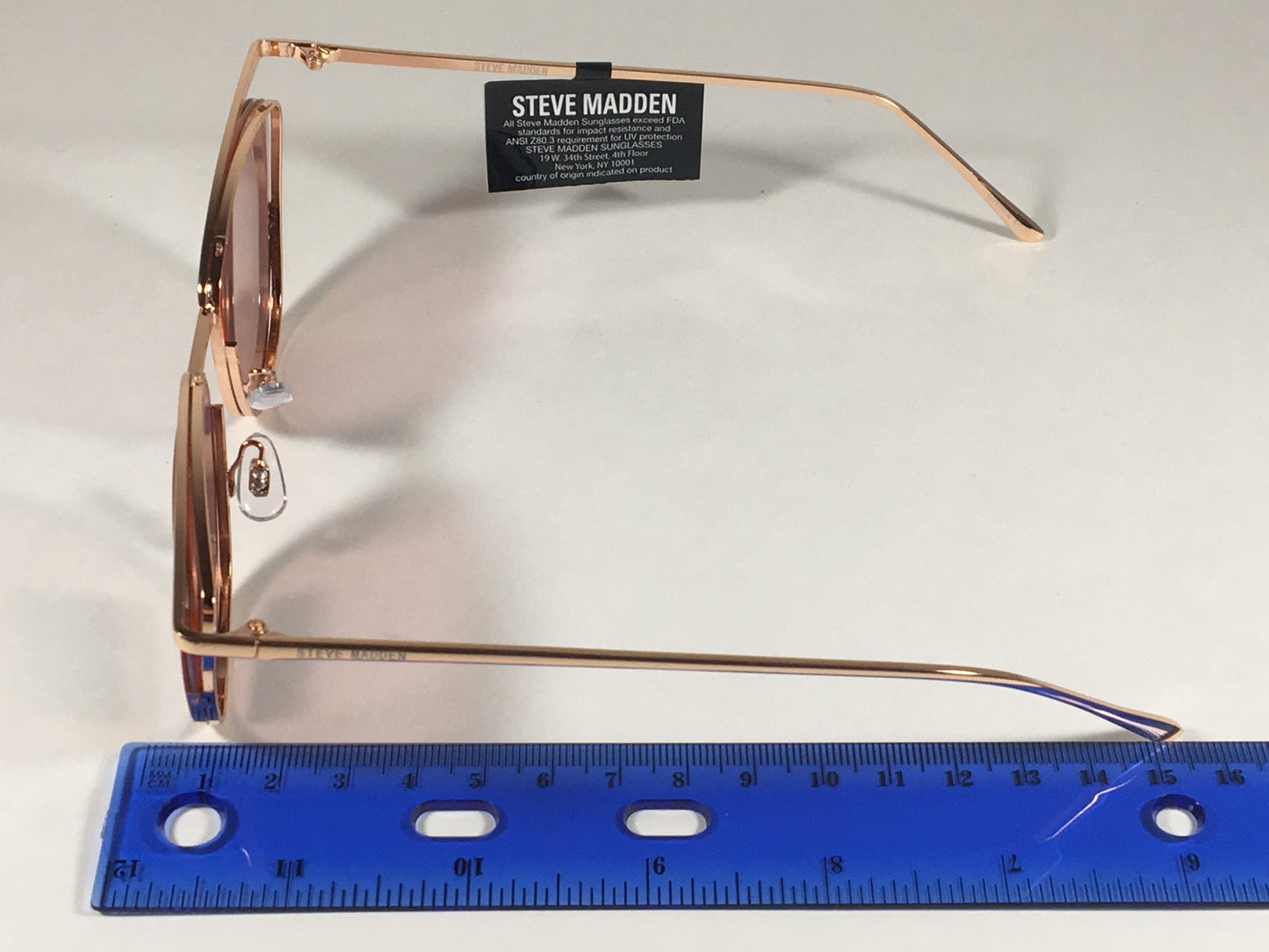 Steve Madden Brooklyn Cat Eye Sunglasses Rose Gold Metal Frame Silver Mirror Lens Sm889124 Rsg - Sunglasses
