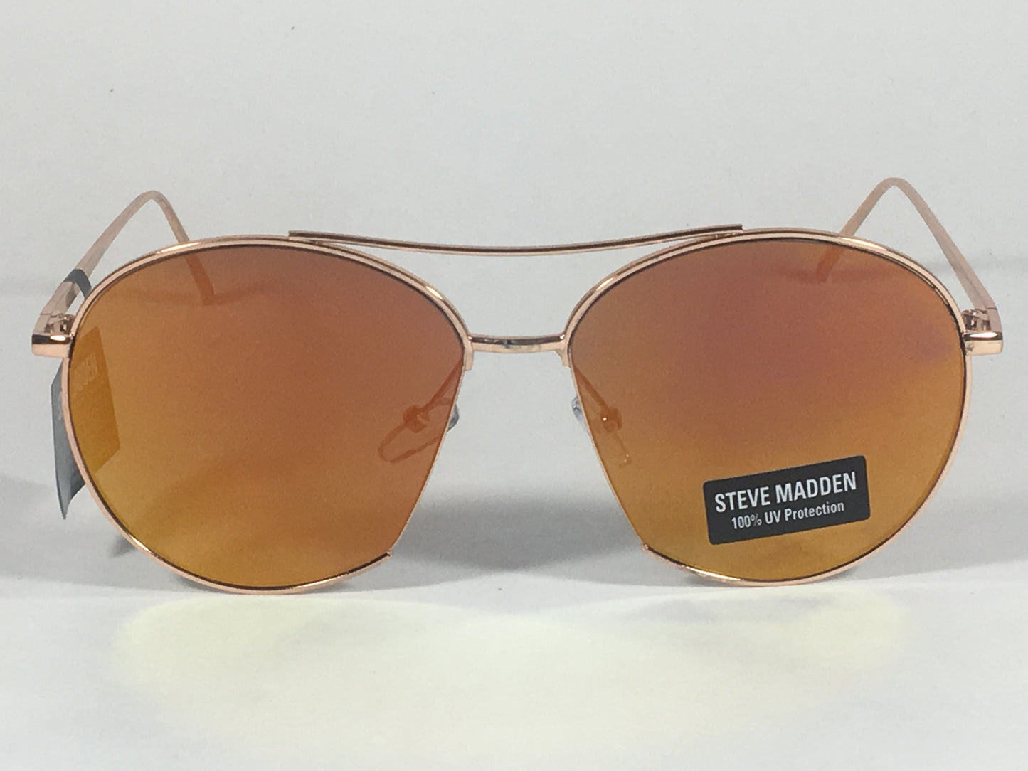 Steve Madden Aviator Pilot Sunglasses Rose Gold Orange Mirror Wedge Slice Sm482107 Rose - Sunglasses