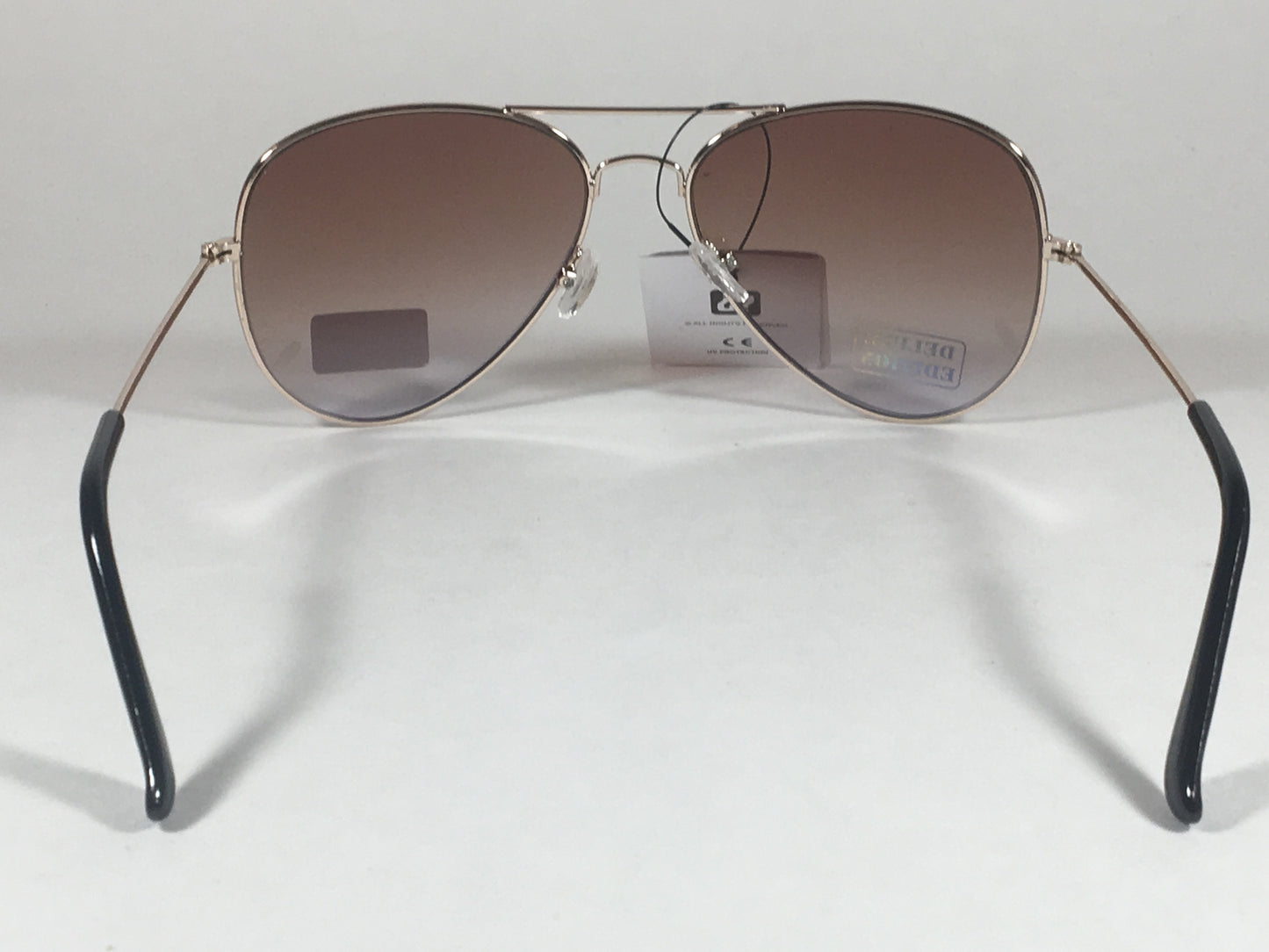 Air Force Top Ace Aviator Sunglasses Copper Gold Wire Metal Brown Clear Gradient - Sunglasses