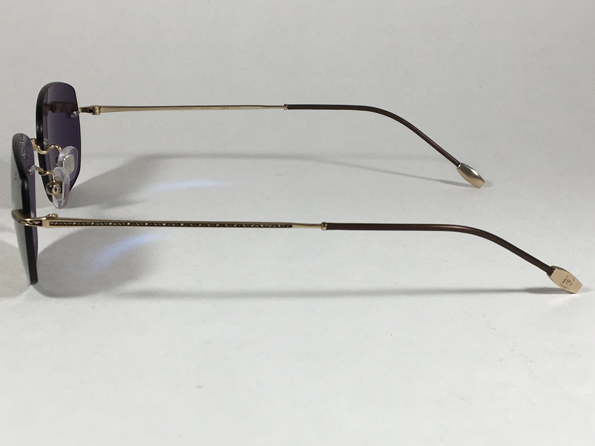 John Varvatos Mens Rimless Sunglasses Jv V793 Artisan Collection Gold Mirror - Sunglasses