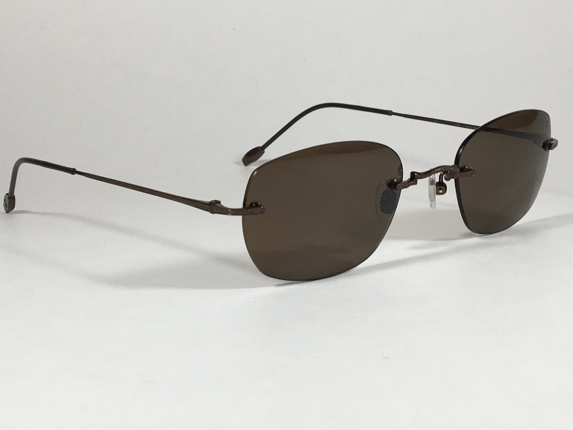 John Varvatos Mens Rimless Sunglasses Jv V793 Artisan Collection Brown Bronze - Sunglasses