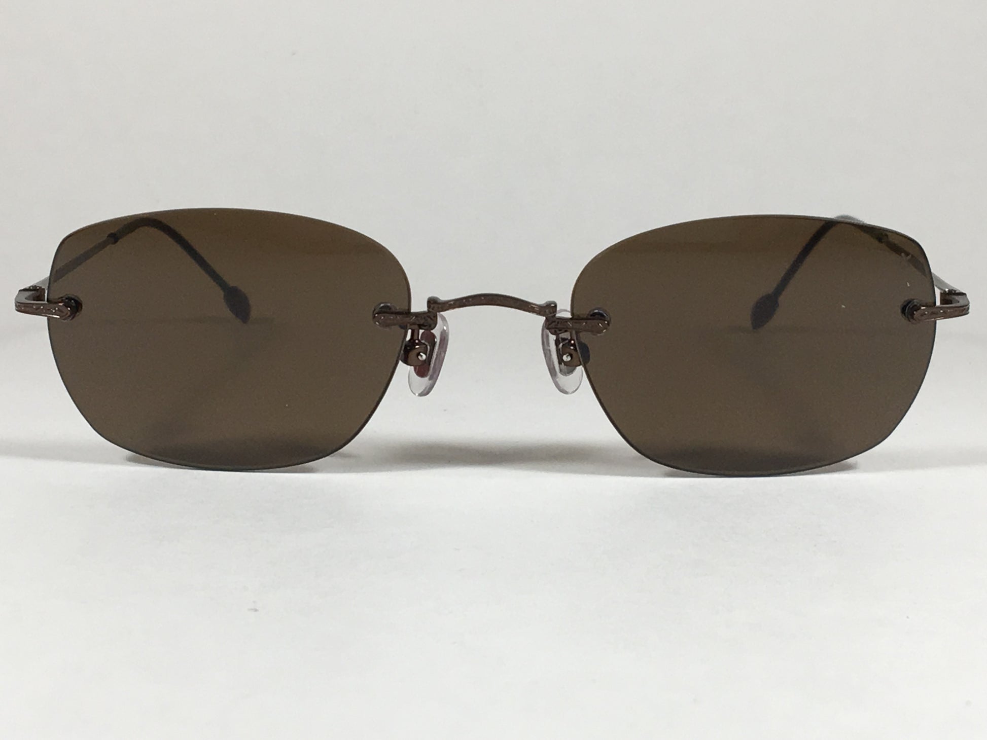 John Varvatos Mens Rimless Sunglasses Jv V793 Artisan Collection Brown Bronze - Sunglasses