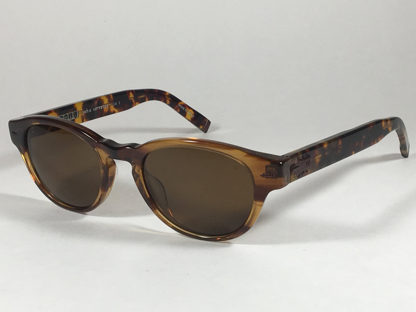 John Varvatos Mens Round Sunglasses Jv V794 Uf Collection Brown Tortoise Frame - Sunglasses