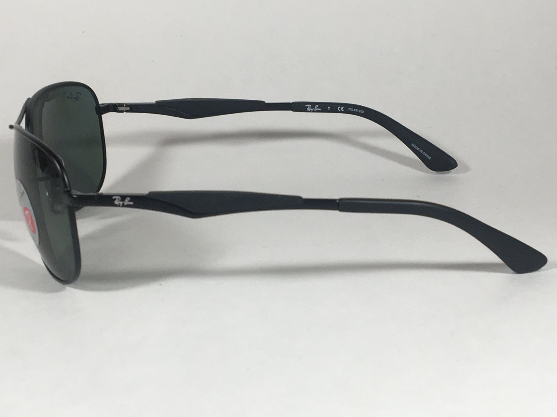 Ray-Ban Polarized Pilot Sunglasses Rb3519 006/9A Aviator Matte Black Frame Green Lens - Sunglasses