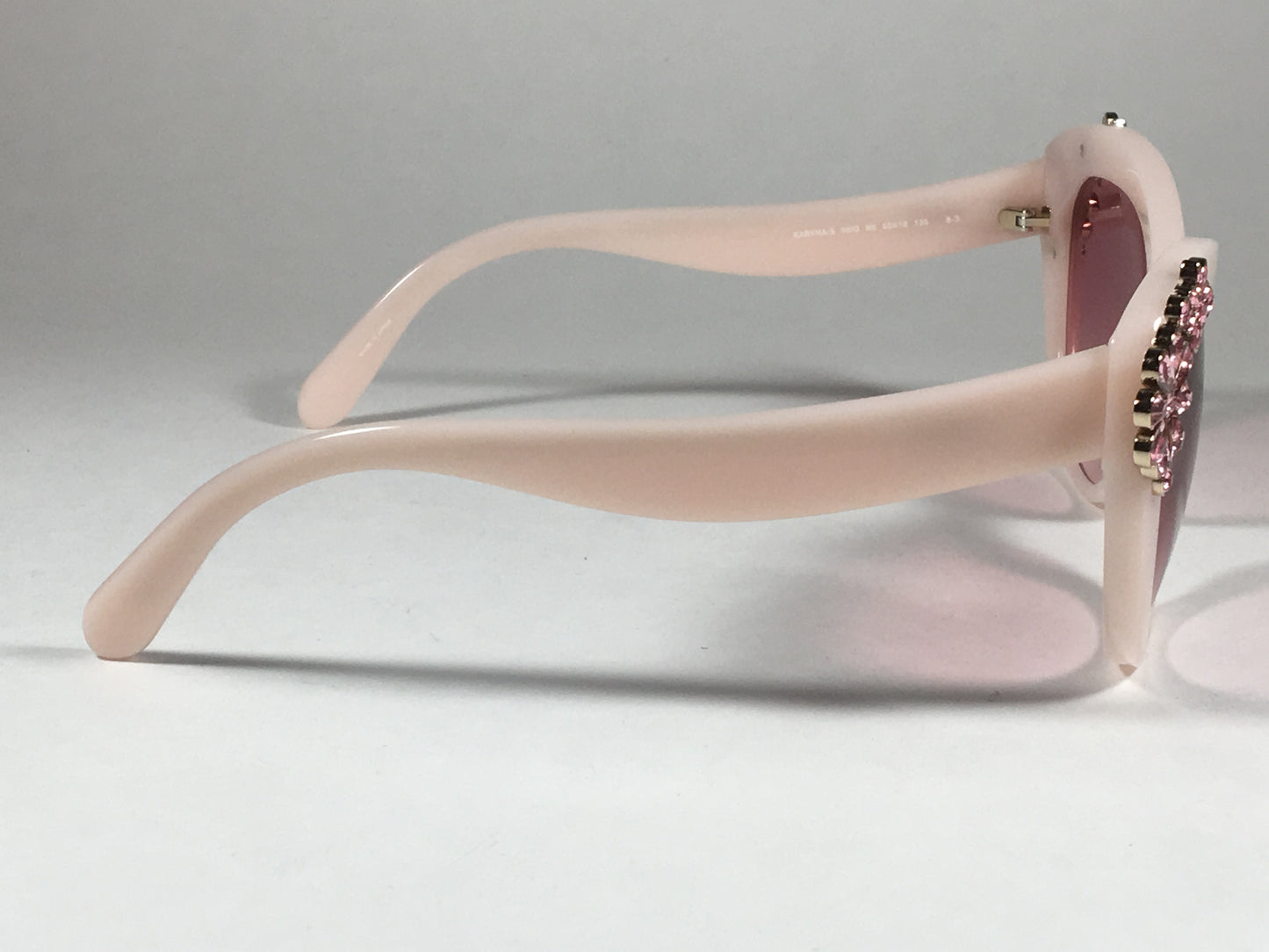 Kate Spade Karyna/s 061O N2 Cat Eye Sunglasses Opal Pink Embedded Crystals Gradient Lens - Sunglasses