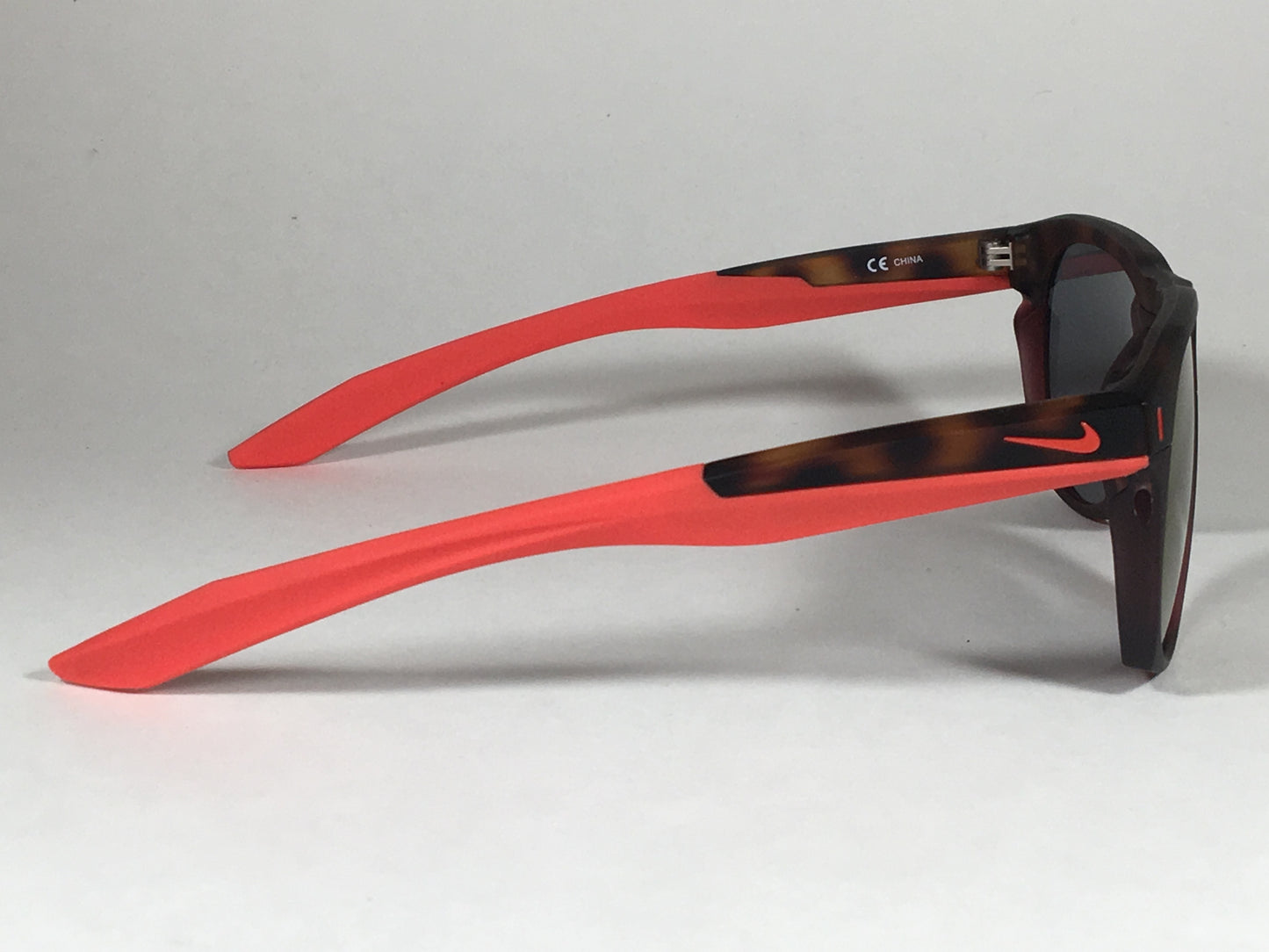 Nike Essential Navigator Sunglasses R Ev1020 Tortoise Red Frame Amber Rounded Lens - Sunglasses