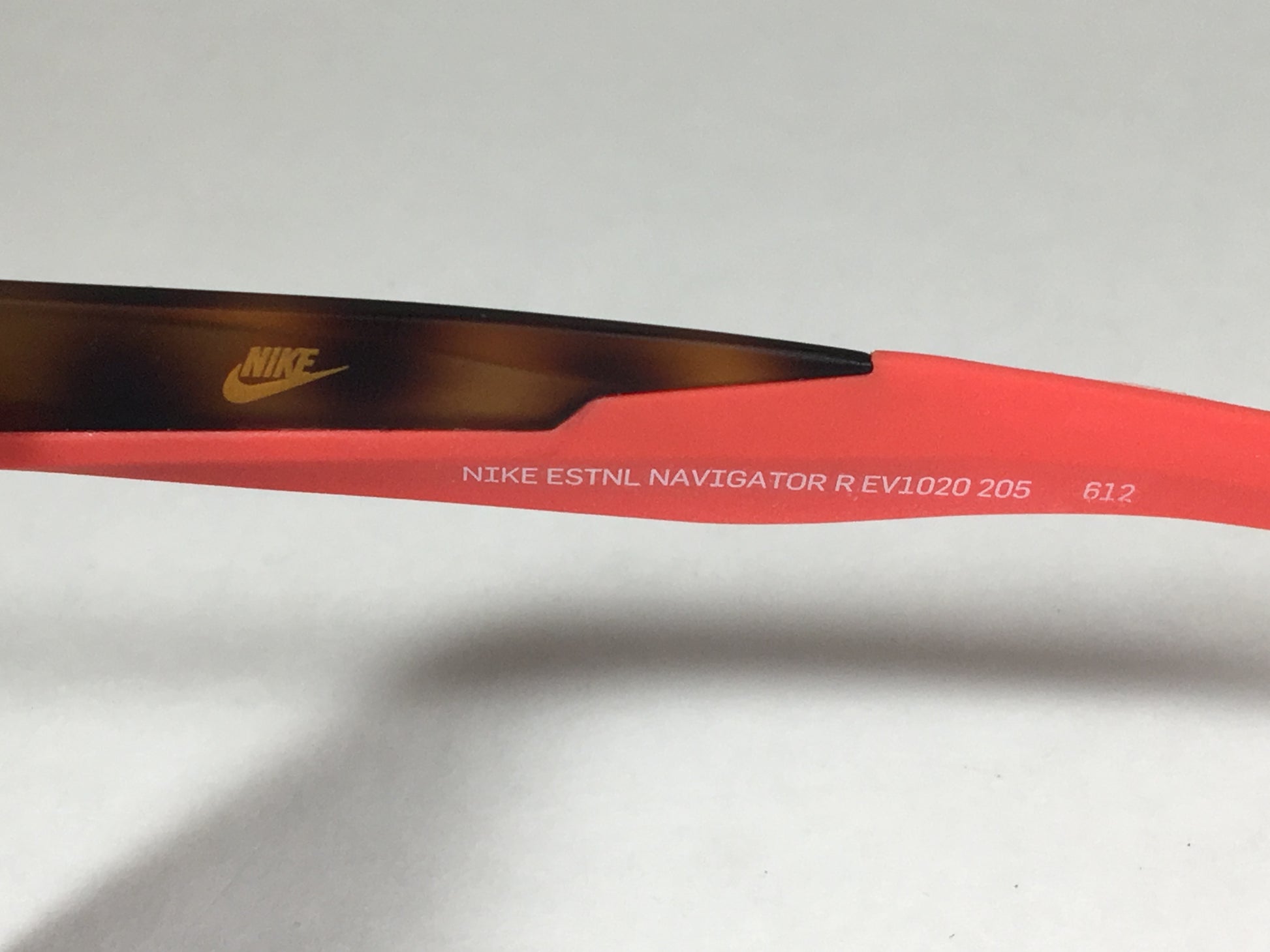 Nike Essential Navigator Sunglasses R Ev1020 Tortoise Red Frame Amber Rounded Lens - Sunglasses