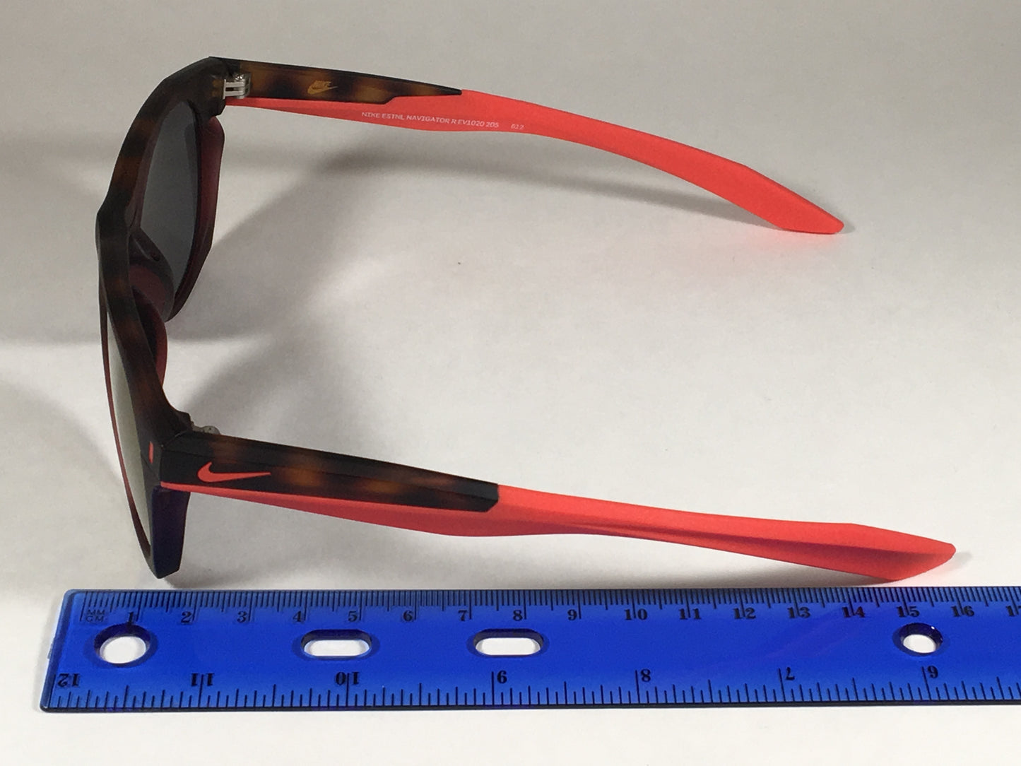 Nike Essential Navigator Sunglasses R Ev1020 Tortoise Red Frame Amber Rounded Lens - Sunglasses