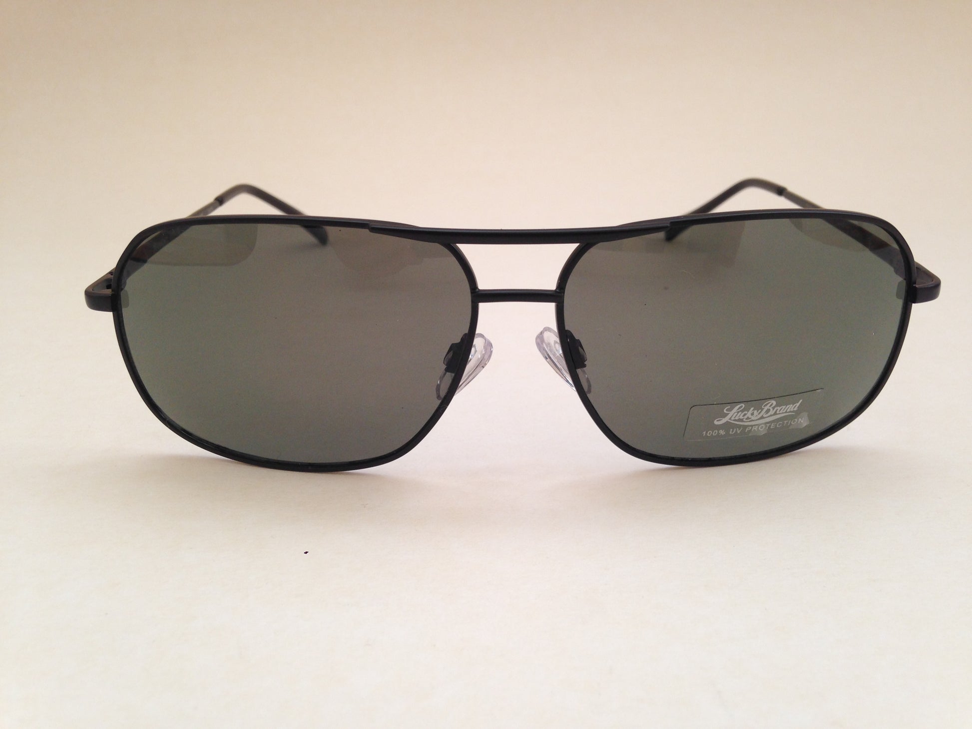 Lucky Brand Mens Aviator Sunglasses Matte Black Rectangular New Authentic D910 - Sunglasses