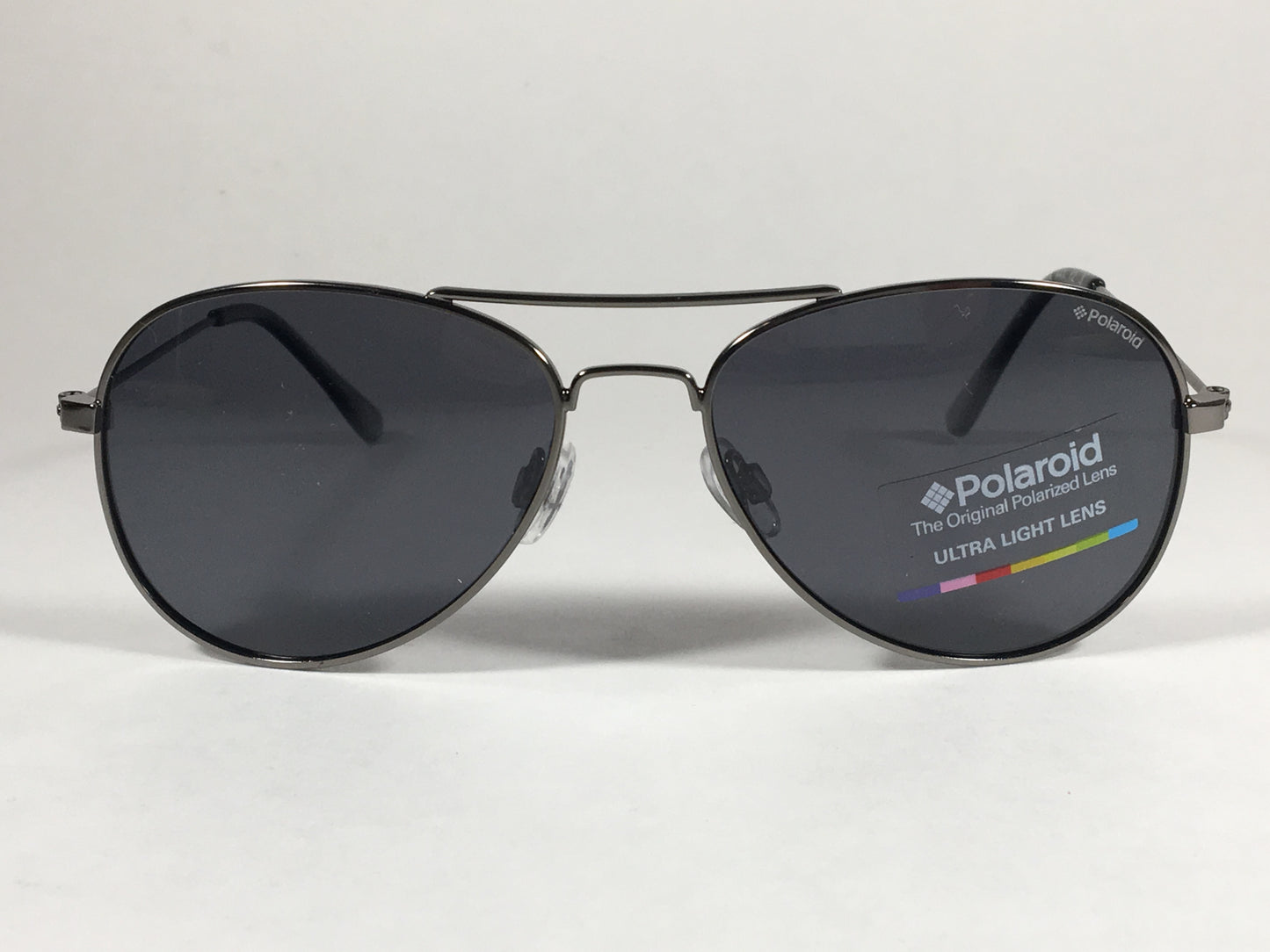 Polaroid Polarized Aviator Pilot Sunglasses Gunmetal Gray Metal Wire P0233A A4X Gun 56Mm - Sunglasses