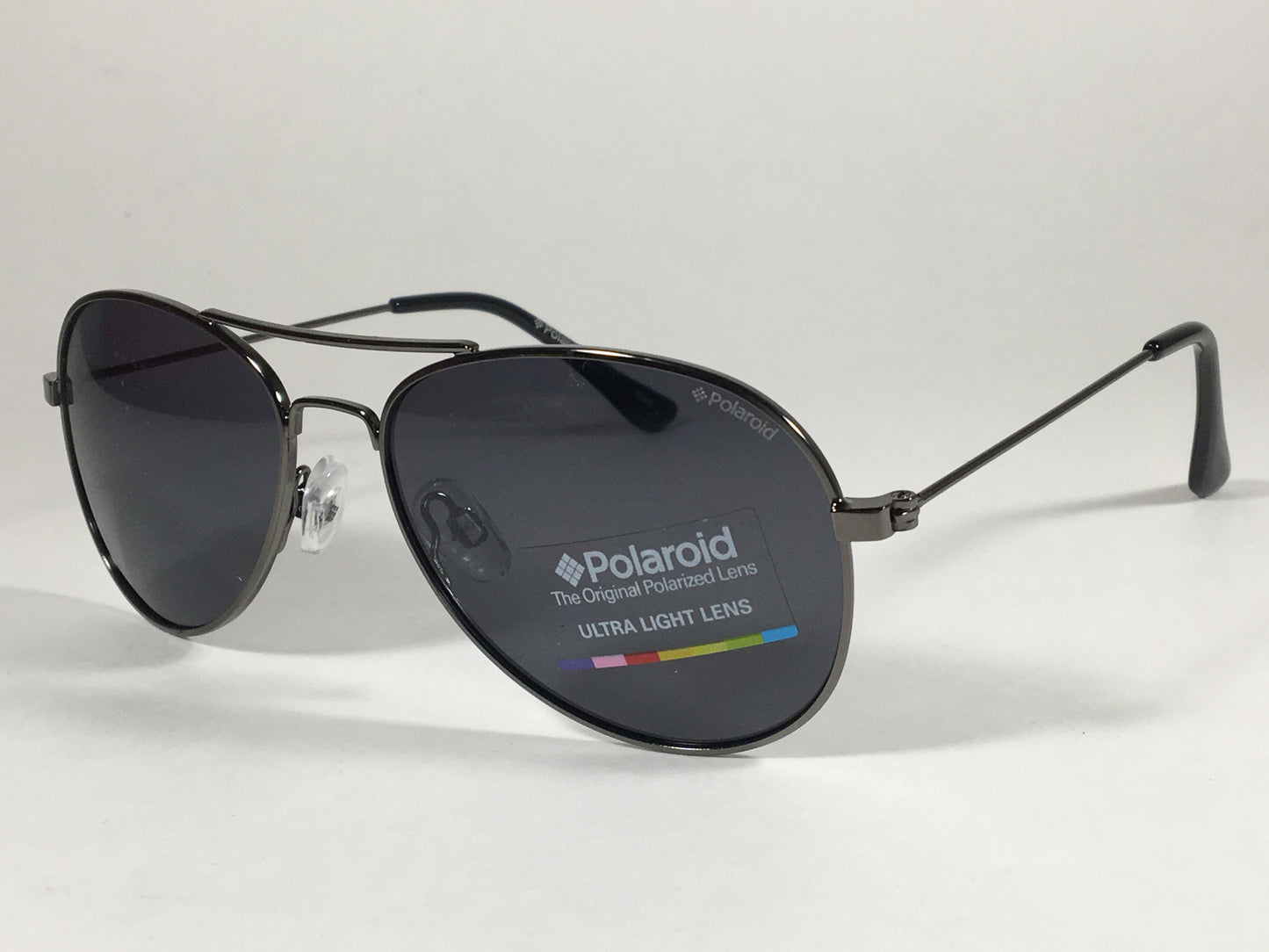 Polaroid Polarized Aviator Pilot Sunglasses Gunmetal Gray Metal Wire P0233A A4X Gun 56Mm - Sunglasses