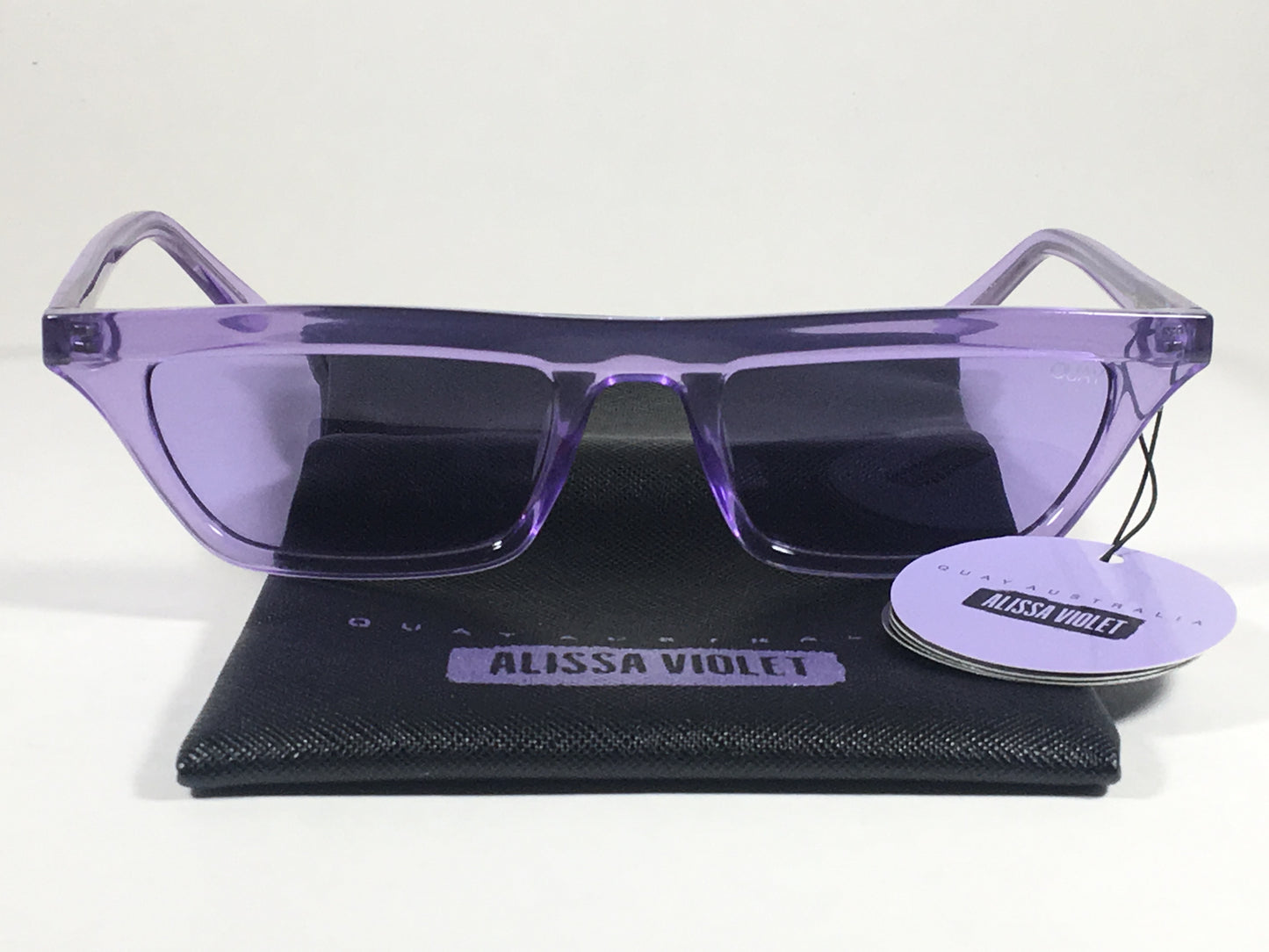 Quay Qw000383 Viol/viol Finesse Sunglasses Alyssa Violet Small Square Purple Clear Frame And Lens - Sunglasses