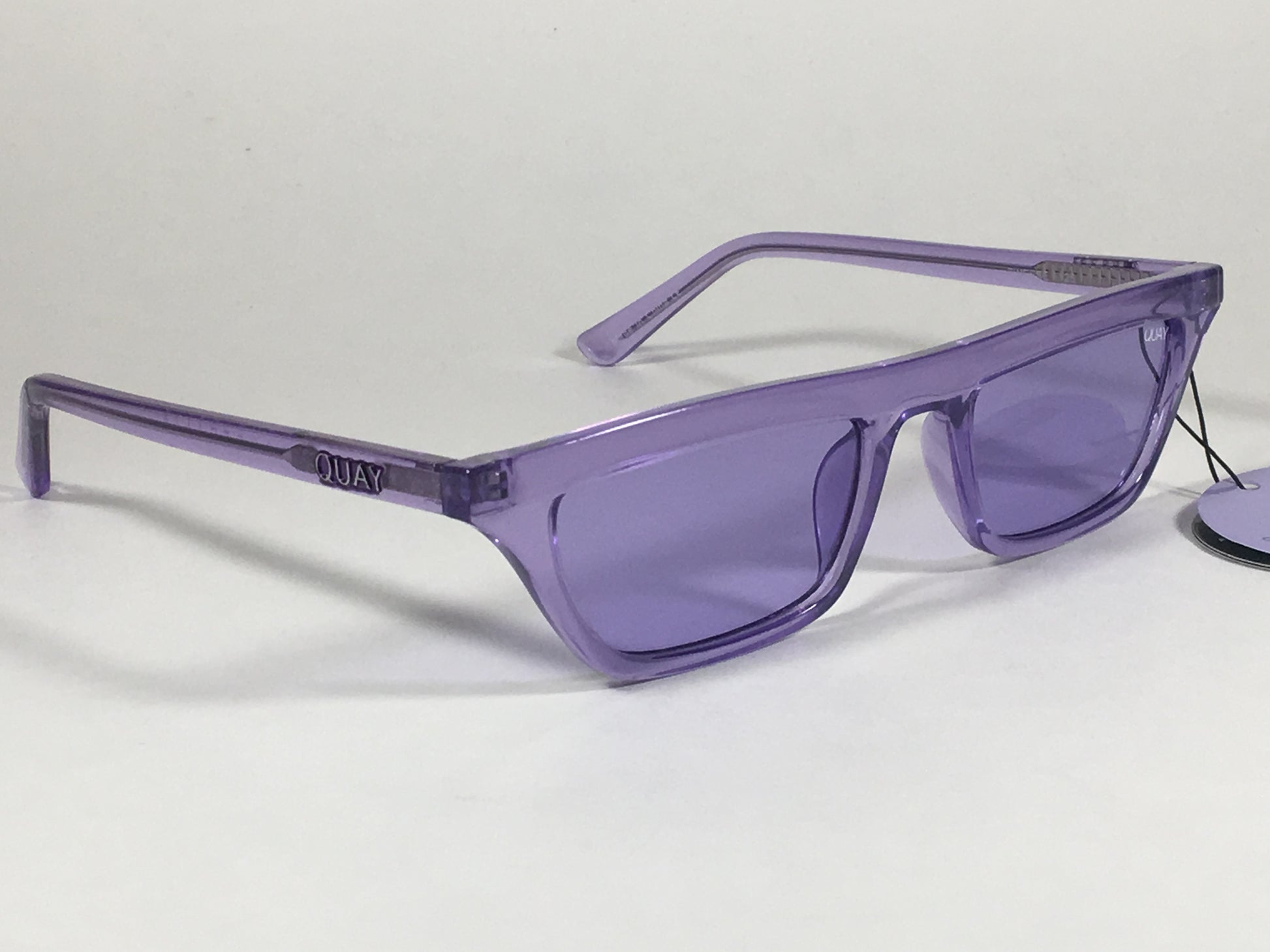 Quay Qw000383 Viol/viol Finesse Sunglasses Alyssa Violet Small Square Purple Clear Frame And Lens - Sunglasses