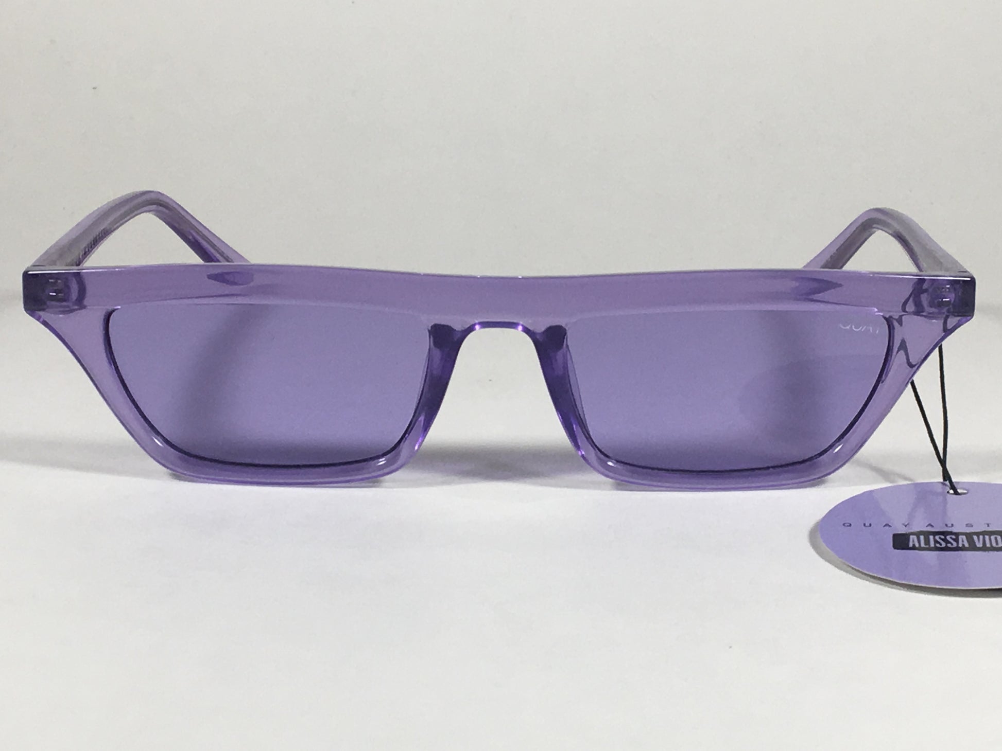 Quay Qw000383 Viol/viol Finesse Sunglasses Alyssa Violet Small Square Purple Clear Frame And Lens - Sunglasses