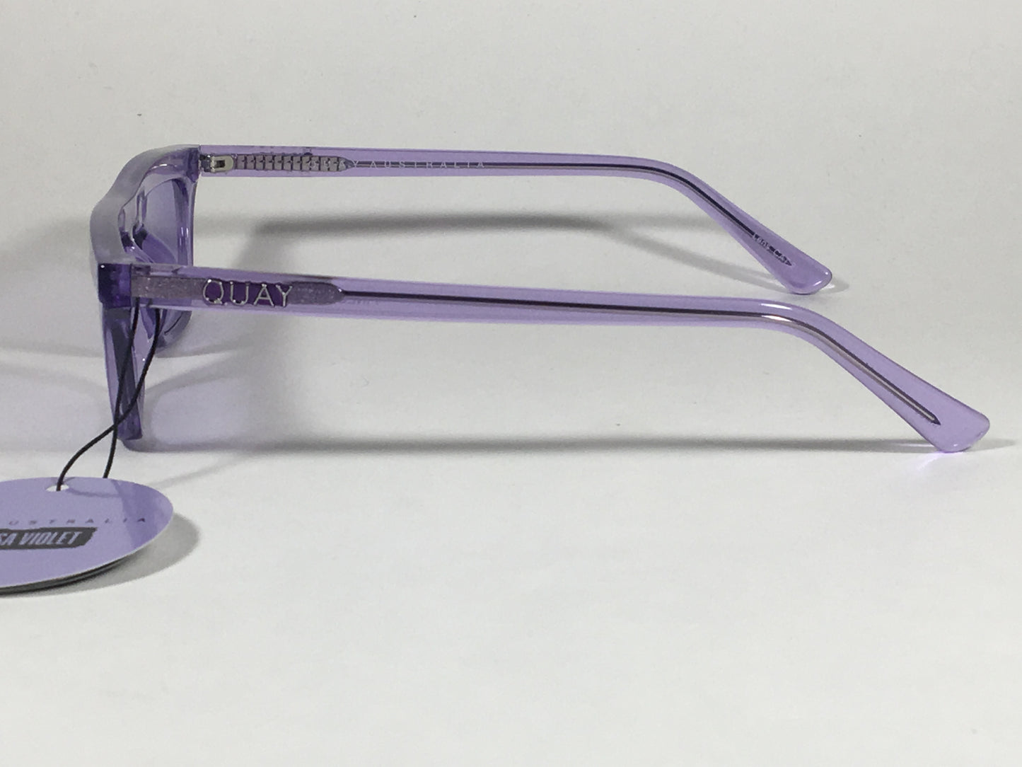 Quay Qw000383 Viol/viol Finesse Sunglasses Alyssa Violet Small Square Purple Clear Frame And Lens - Sunglasses