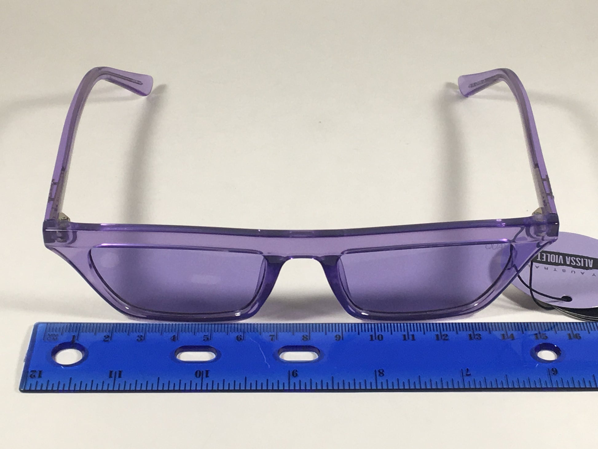 Quay Qw000383 Viol/viol Finesse Sunglasses Alyssa Violet Small Square Purple Clear Frame And Lens - Sunglasses