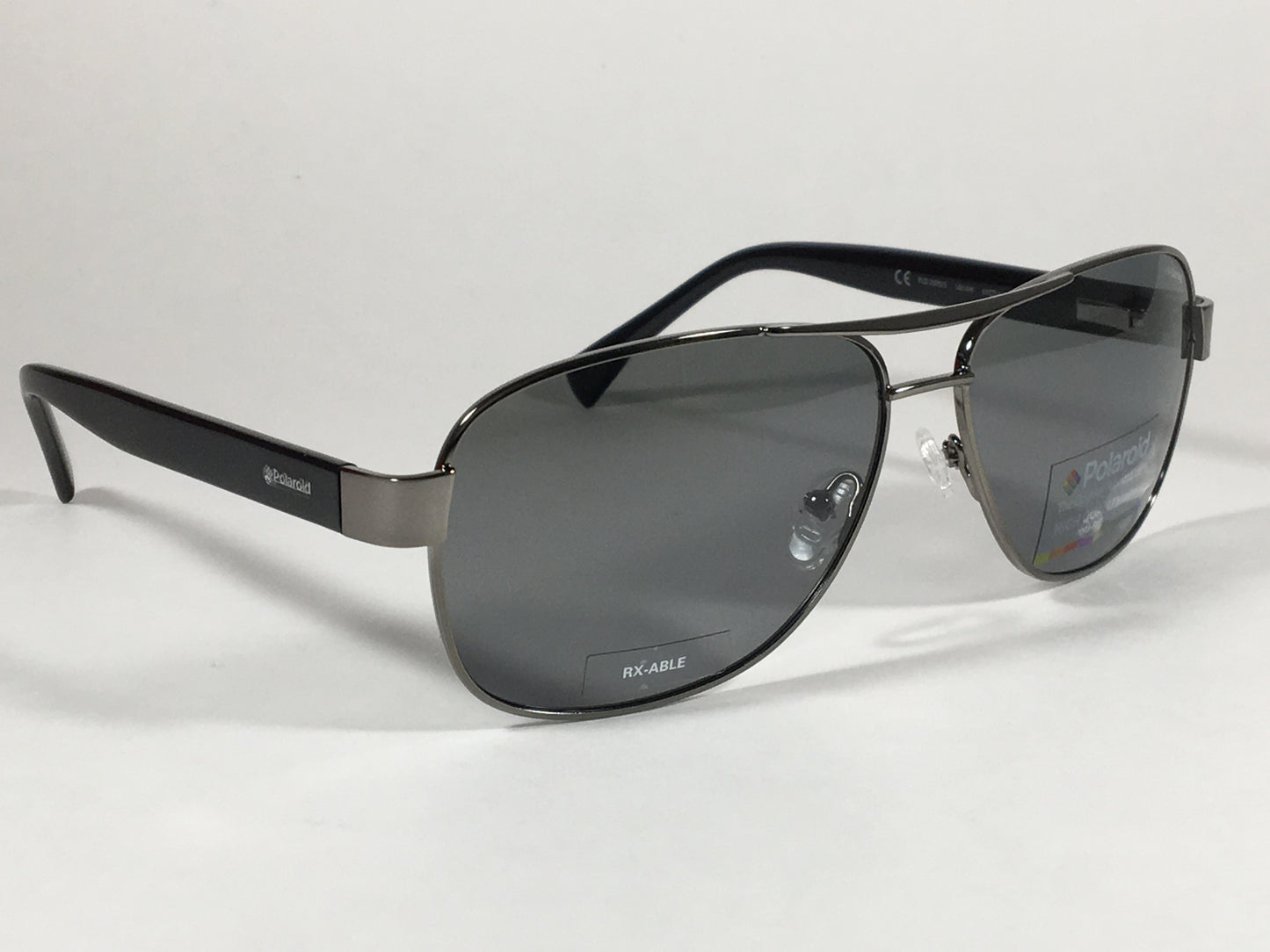 Polaroid Pld2005/s V81Ah Polarized Aviator Pilot Sunglasses Black Ruthenium Gray Frame With Gray Lens - Sunglasses