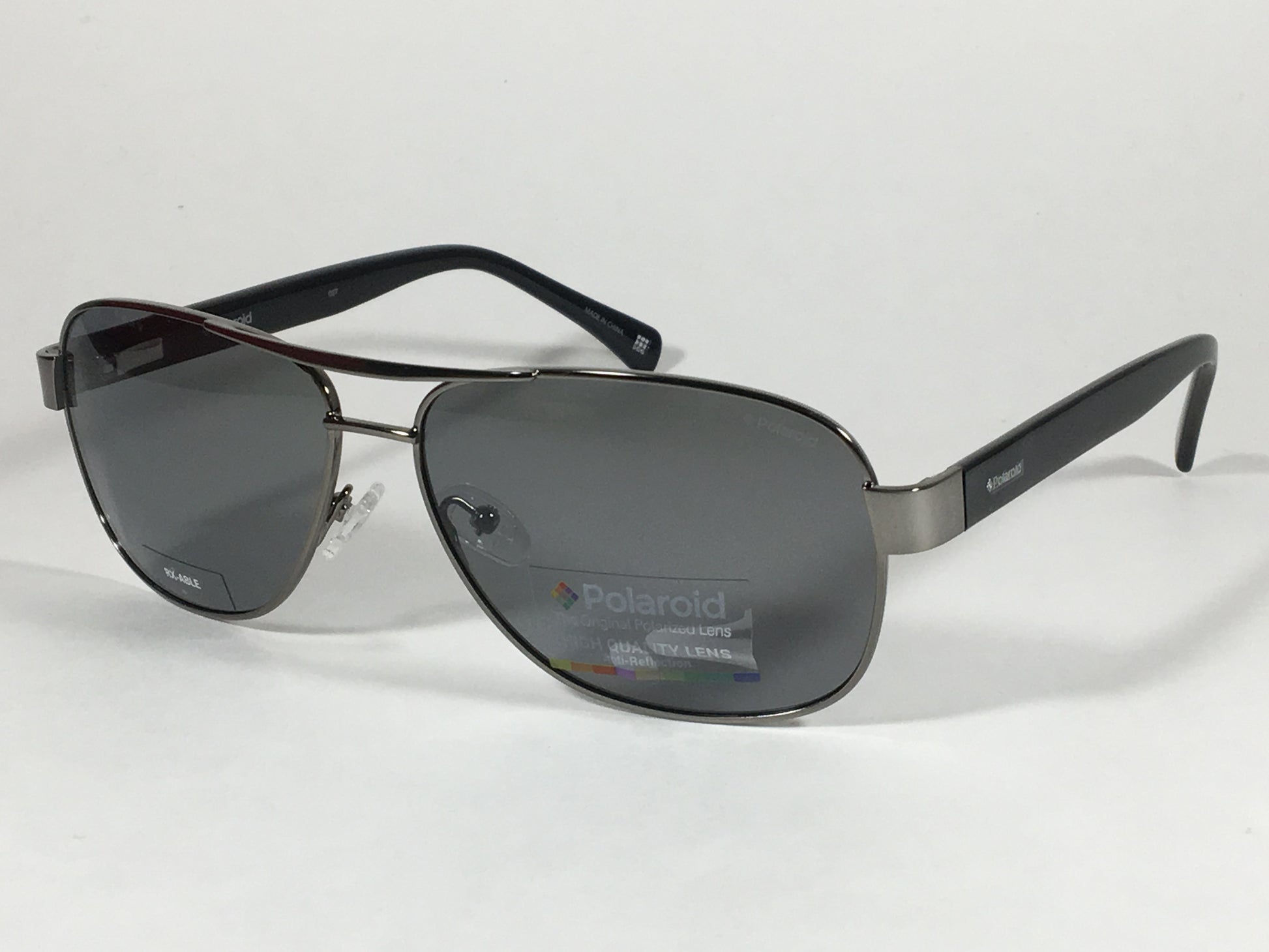 Polaroid Pld2005/s V81Ah Polarized Aviator Pilot Sunglasses Black Ruthenium Gray Frame With Gray Lens - Sunglasses