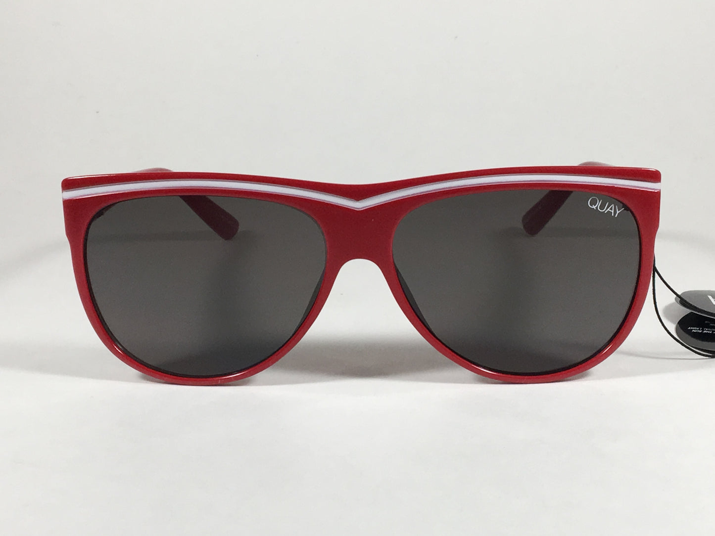 Quay Hollywood Nights Shield Sunglasses Red Plastic Frame Gray Smoke Lens Qw000223 Red Smk - Sunglasses