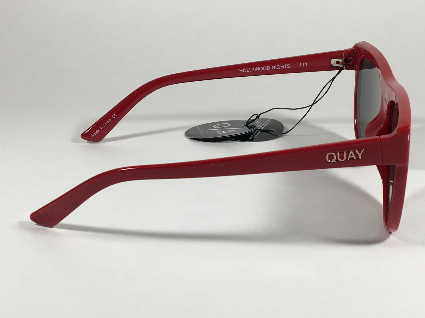 Quay Hollywood Nights Shield Sunglasses Red Plastic Frame Gray Smoke Lens Qw000223 Red Smk - Sunglasses