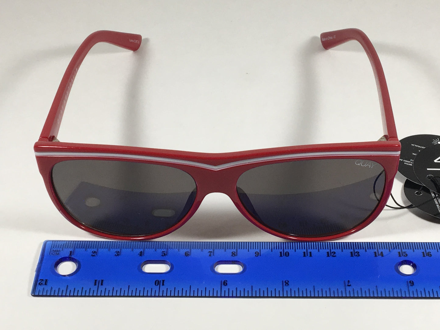 Quay Hollywood Nights Shield Sunglasses Red Plastic Frame Gray Smoke Lens Qw000223 Red Smk - Sunglasses