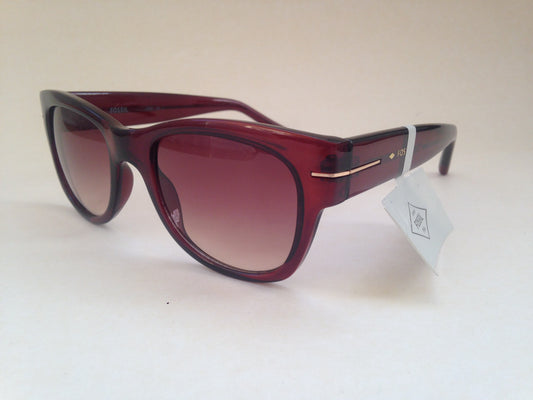 Fossil Square Sunglasses Dark Brown Clear Frame And Gradient Lens Fw17 51 - Sunglasses