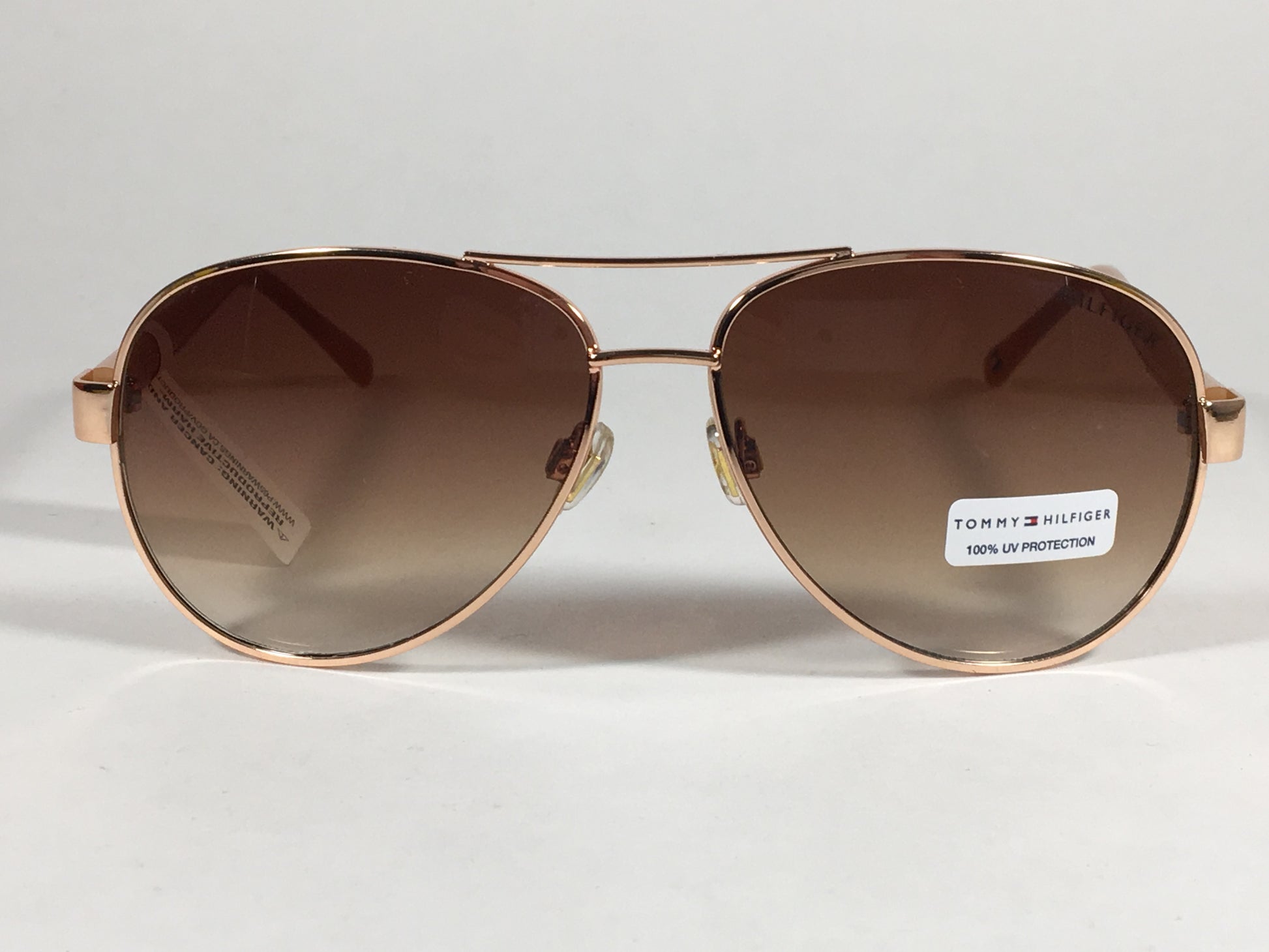 Tommy Hilfiger Sami Aviator Sunglasses Rose Gold and Nude Frame Brown Gradient Lens SAMI WM OL311 - Sunglasses