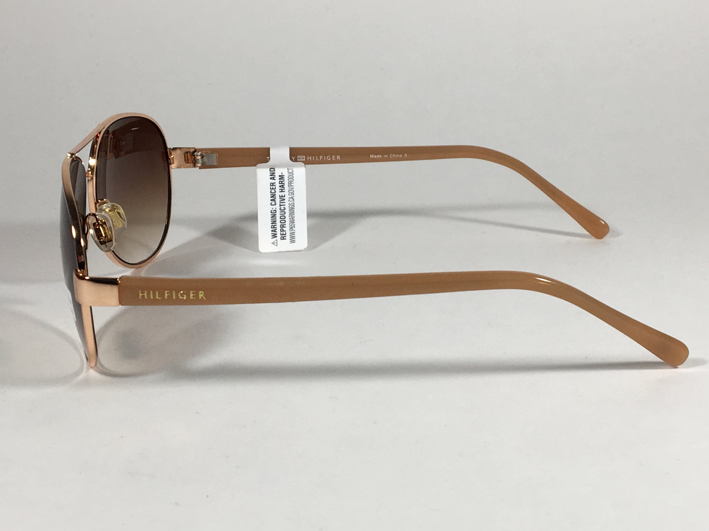 Tommy Hilfiger Sami Aviator Sunglasses Rose Gold and Nude Frame Brown Gradient Lens SAMI WM OL311 - Sunglasses