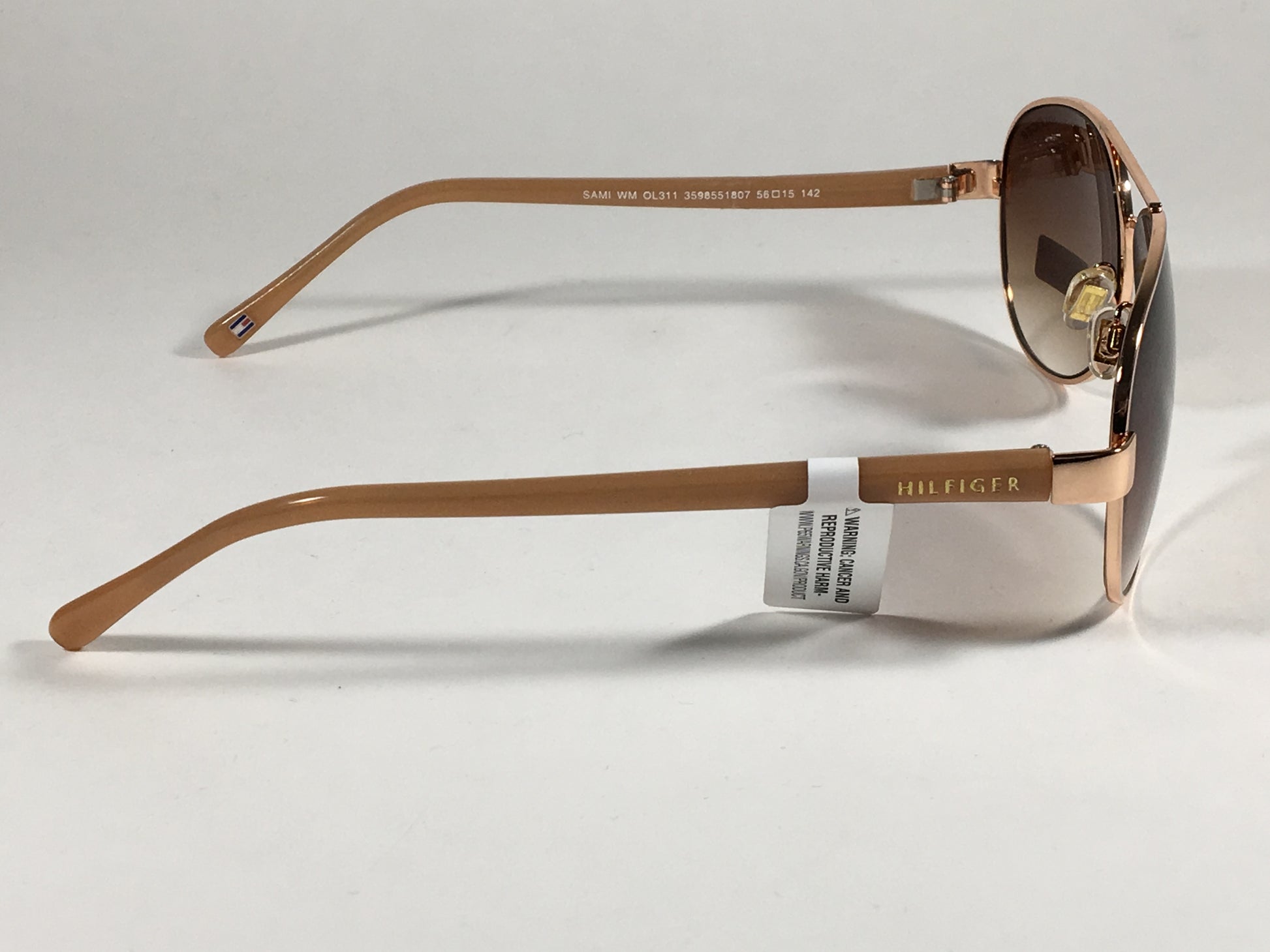 Tommy Hilfiger Sami Aviator Sunglasses Rose Gold and Nude Frame Brown Gradient Lens SAMI WM OL311 - Sunglasses