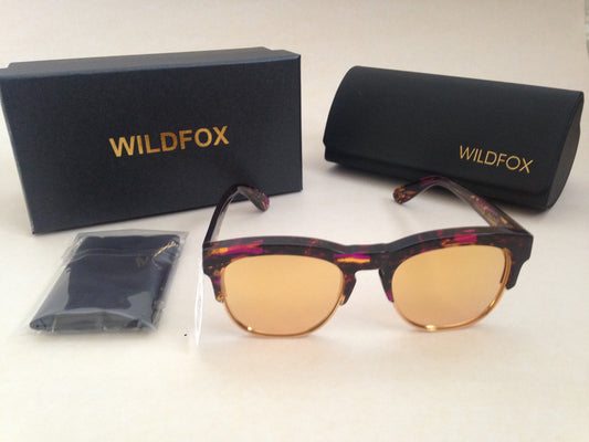 Wildfox Clubfox Sunglasses Horn Rim Multi Color Montage Frame Gold Mirror Lens - Sunglasses