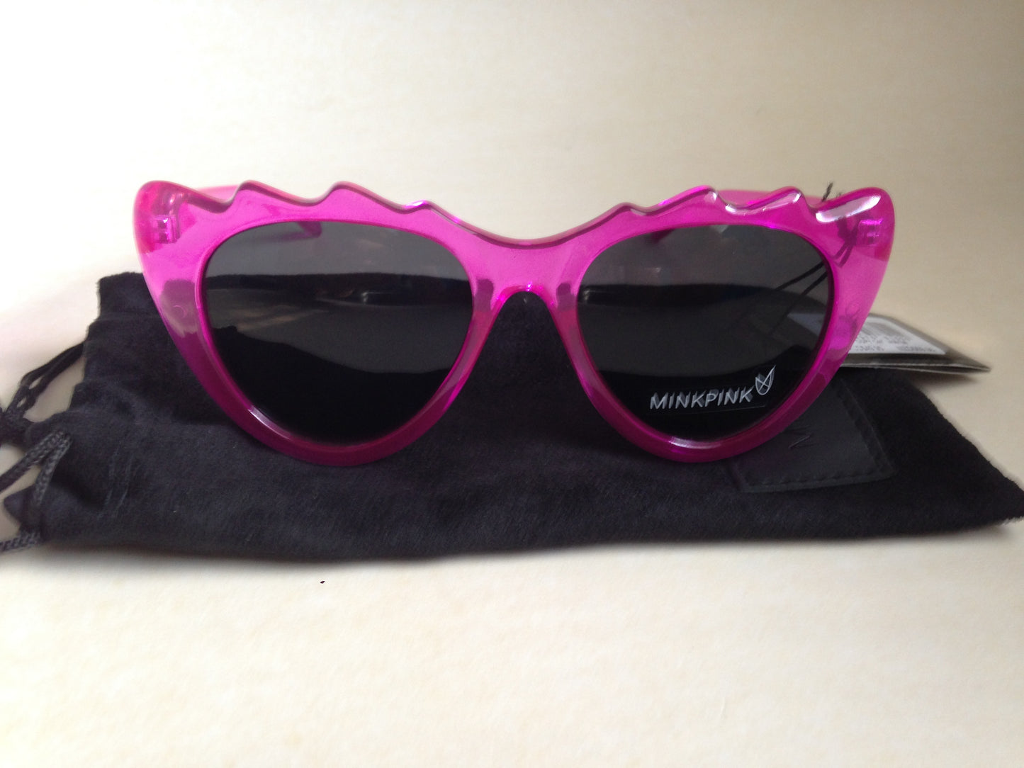 Minkpink Cat Eye Sunglasses Copy Cat 1408138 Flamingo Pink Frame Gray Lens - Sunglasses