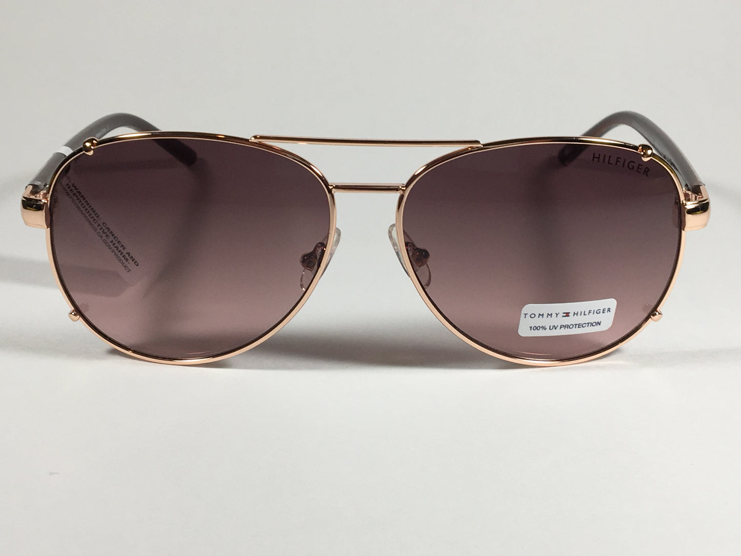 Tommy Hilfiger Bradshaw Aviator Sunglasses Rose Gold And Brown Frame Brown Gradient Lens BRADSHAW WM OL06 - Sunglasses