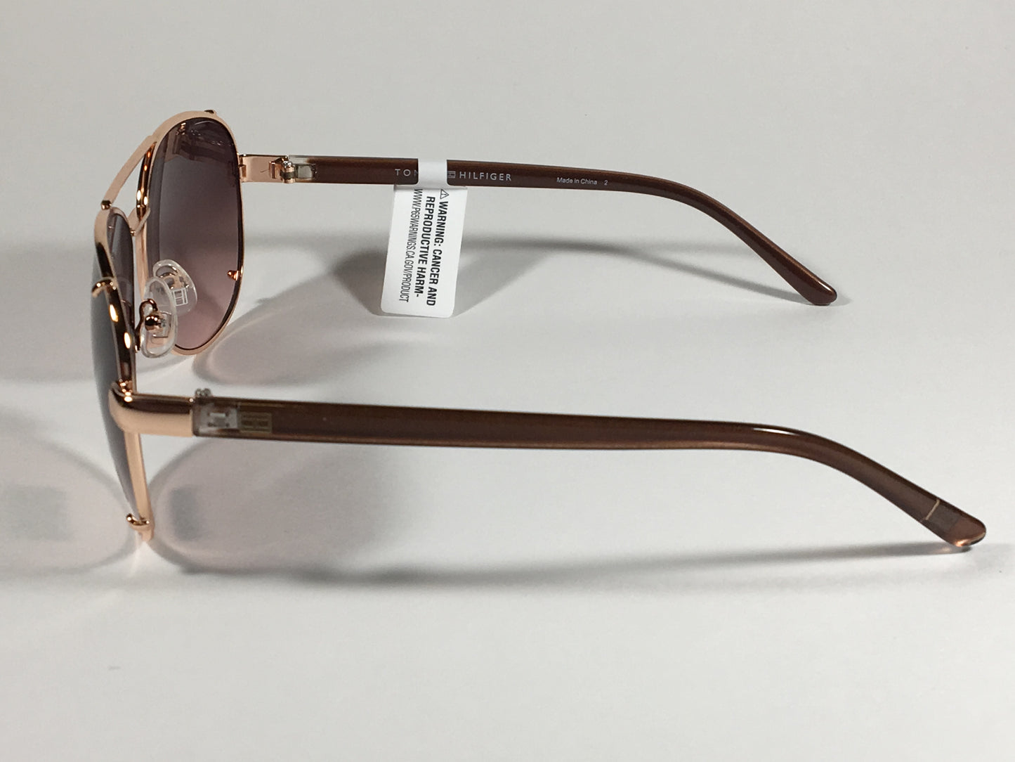 Tommy Hilfiger Bradshaw Aviator Sunglasses Rose Gold And Brown Frame Brown Gradient Lens BRADSHAW WM OL06 - Sunglasses