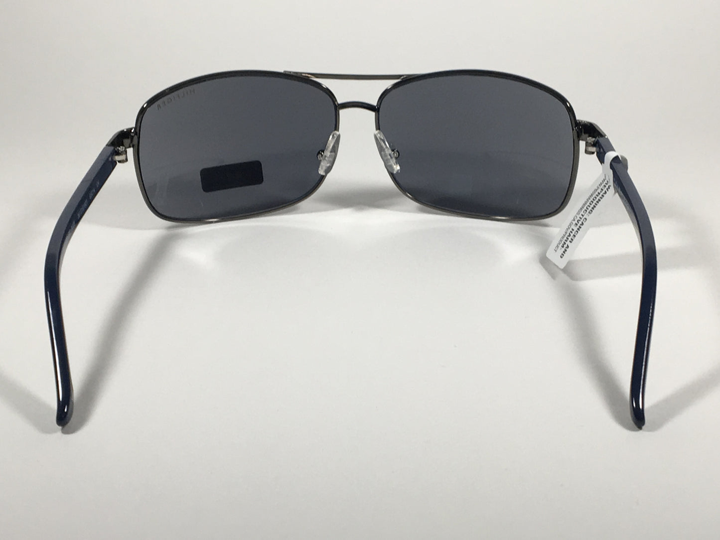 Tommy Hilfiger Vasquez Rectangle Sunglasses Gunmetal Gray Blue Navy Frame Gray Lens VASQUEZ MM OM68 - Sunglasses