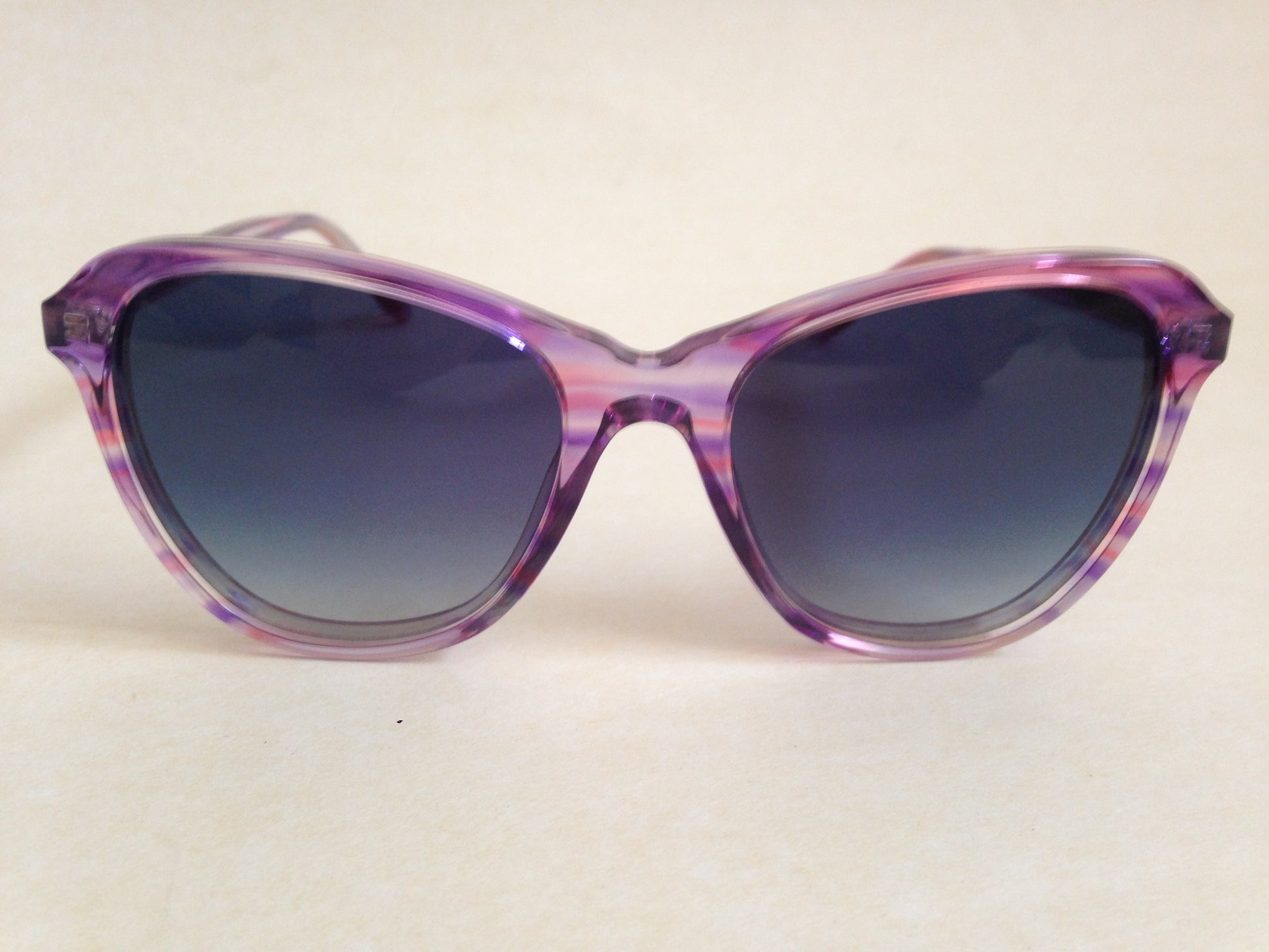 Wildfox Parker Breeze Cat Eye Sunglasses Pink Clear Frame Blue Gray Gradient Lens - Sunglasses