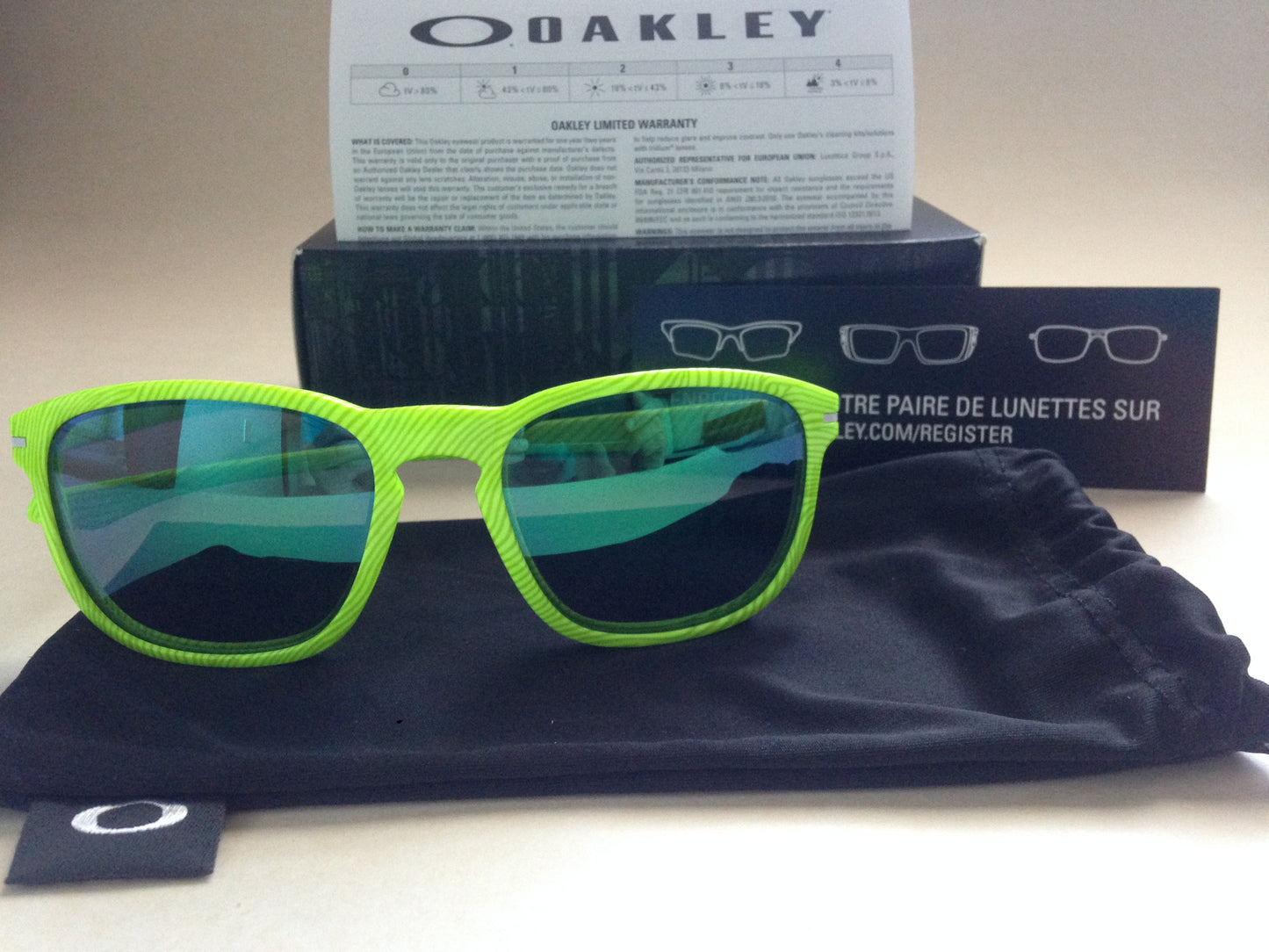 Oakley Enduro Oo9223-25 Sport Sunglasses Fingerprint Green Jade Iridium Mirror Lens - Sunglasses