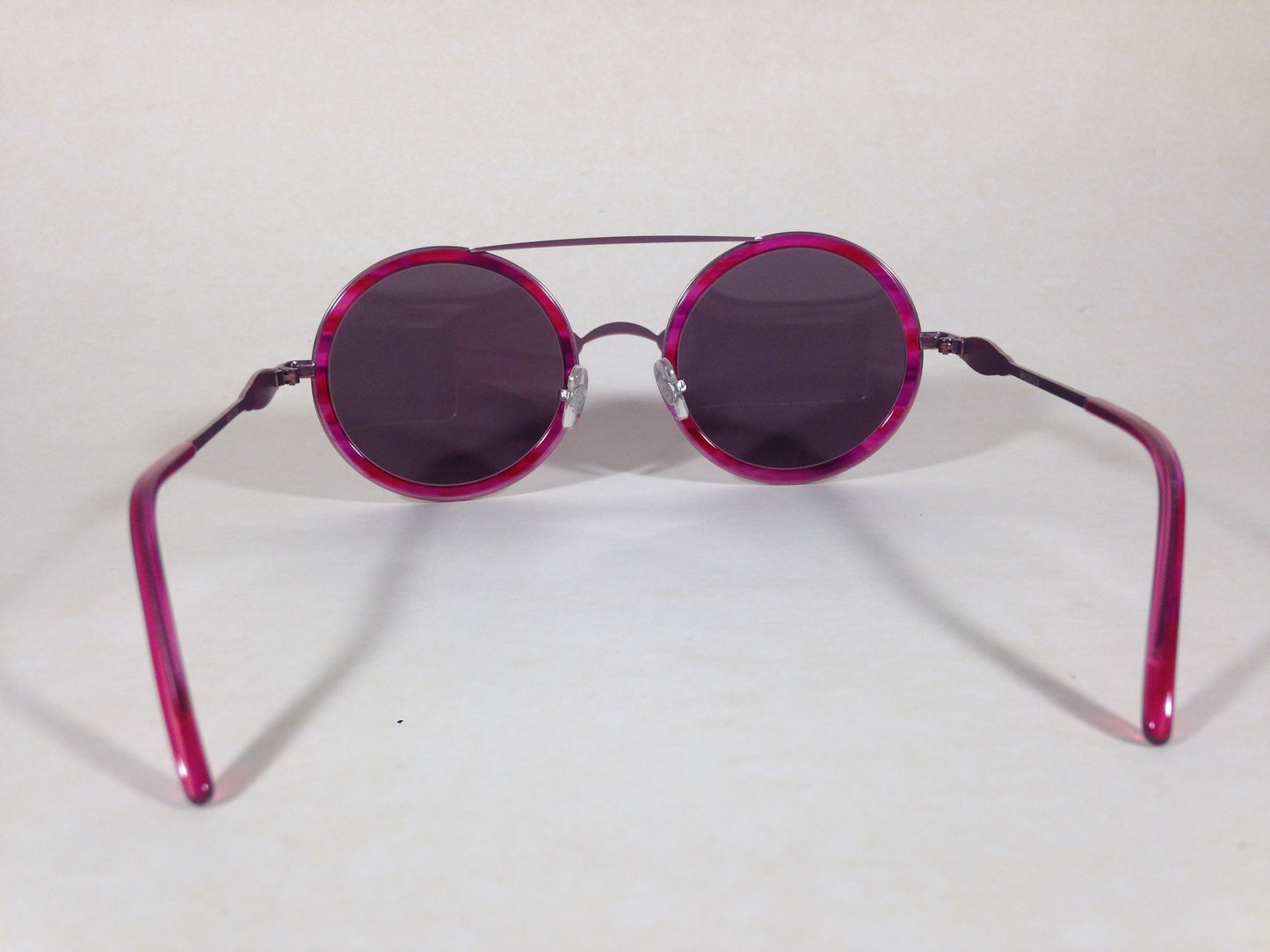 Wildfox Winona Wet Paint Sunglasses Round Pink Purple Frame Gray Mirror Lens - Sunglasses