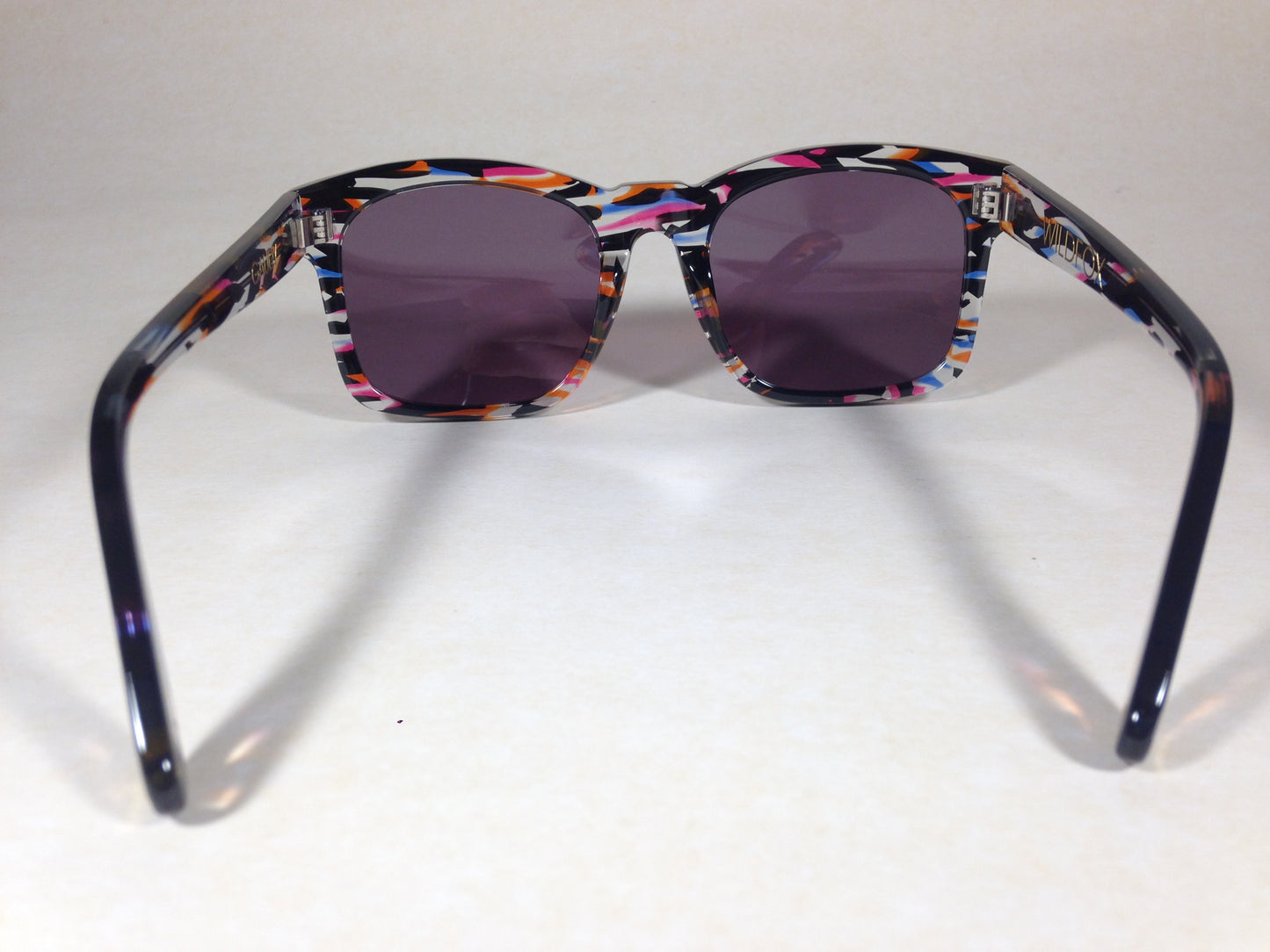 Wildfox Gaudy Sunglasses Square Shape Fireworks Explosion Molded Acetate Frame Gray Lens - Sunglasses