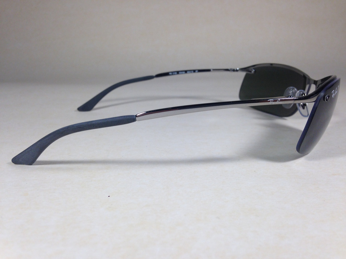 Ray-Ban Tech Polarized Rimless Sunglasses Rb3183 004/9A Silver Gunmetal Frame Gray Green Lens - Sunglasses