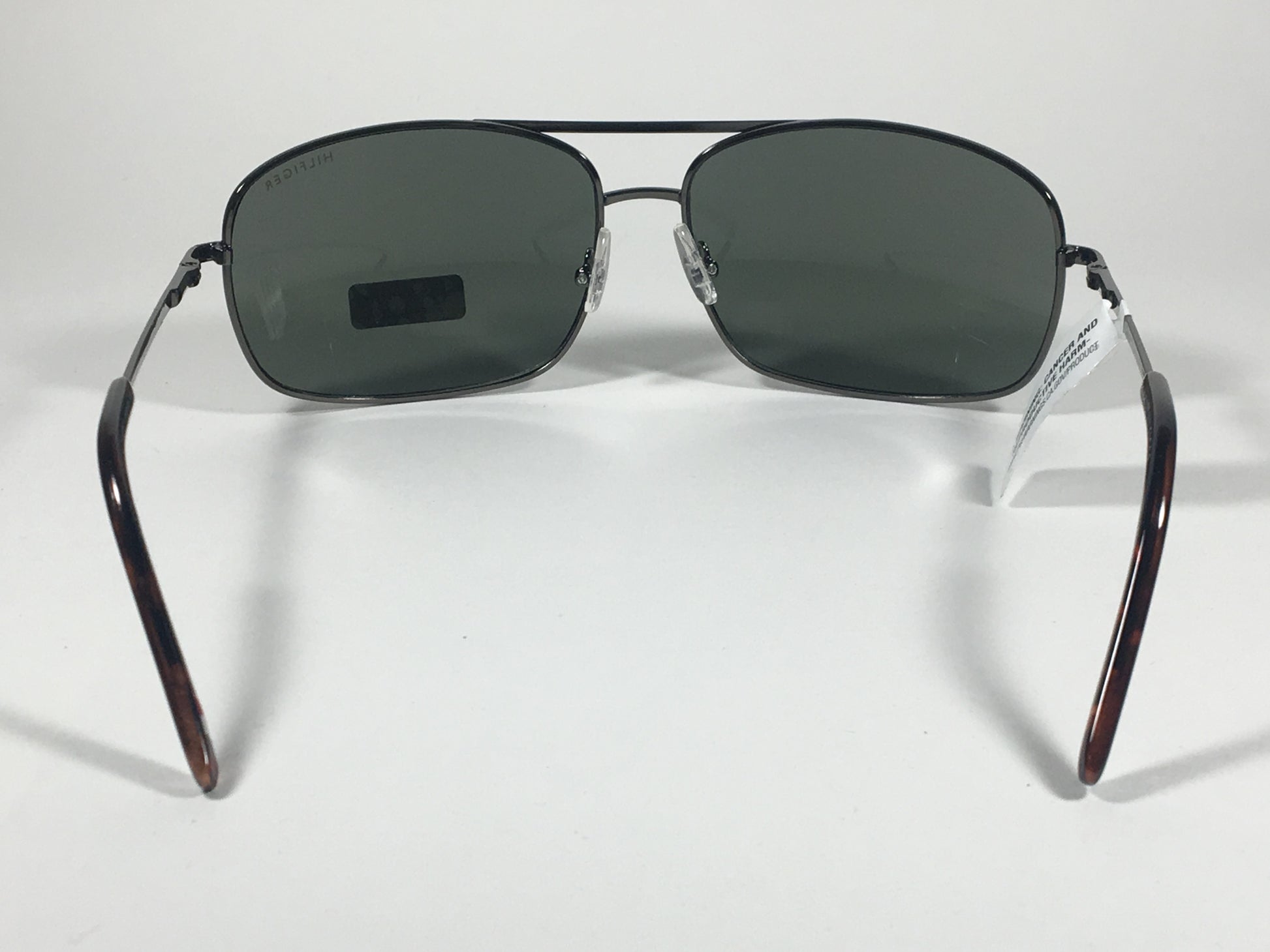 Tommy Hilfiger Edward Rectangle Sunglasses Gunmetal Frame Gray Green Lens EDWARD MM OM48 - Sunglasses