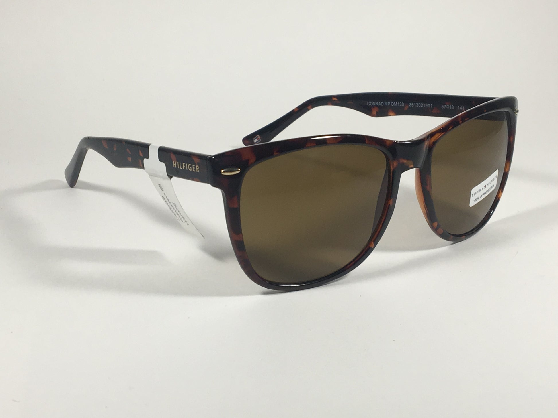 Tommy Hilfiger Conrad Rectangular Sunglasses Brown Tortoise Frame Brown Lens CONRAD MP OM130 BROWN TORT - Sunglasses