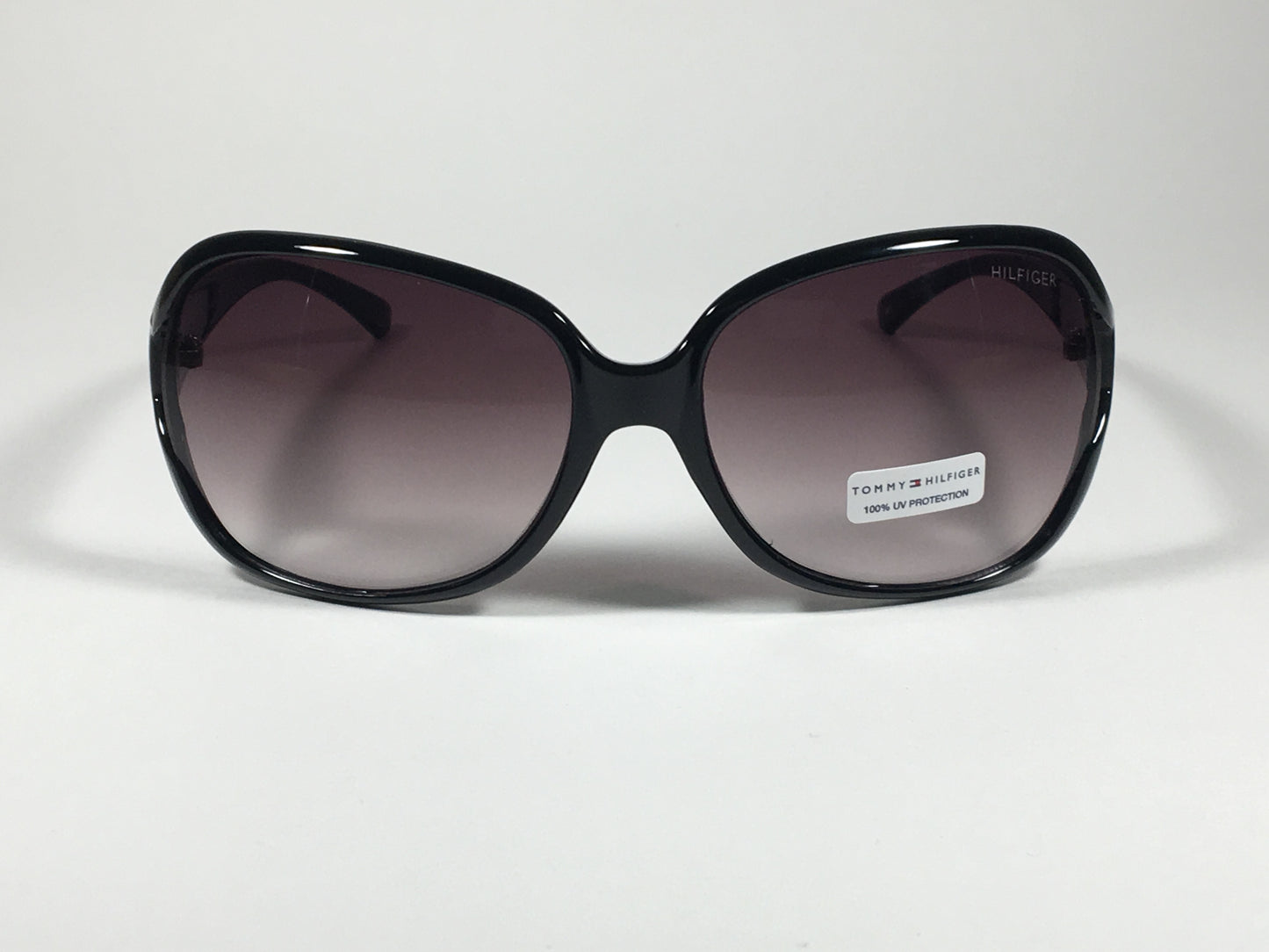 Tommy Hilfiger Trista Oversize Vented Sunglasses Black Gloss Frame Smoke Gradient Lens TRISTA WP OL33 - Sunglasses