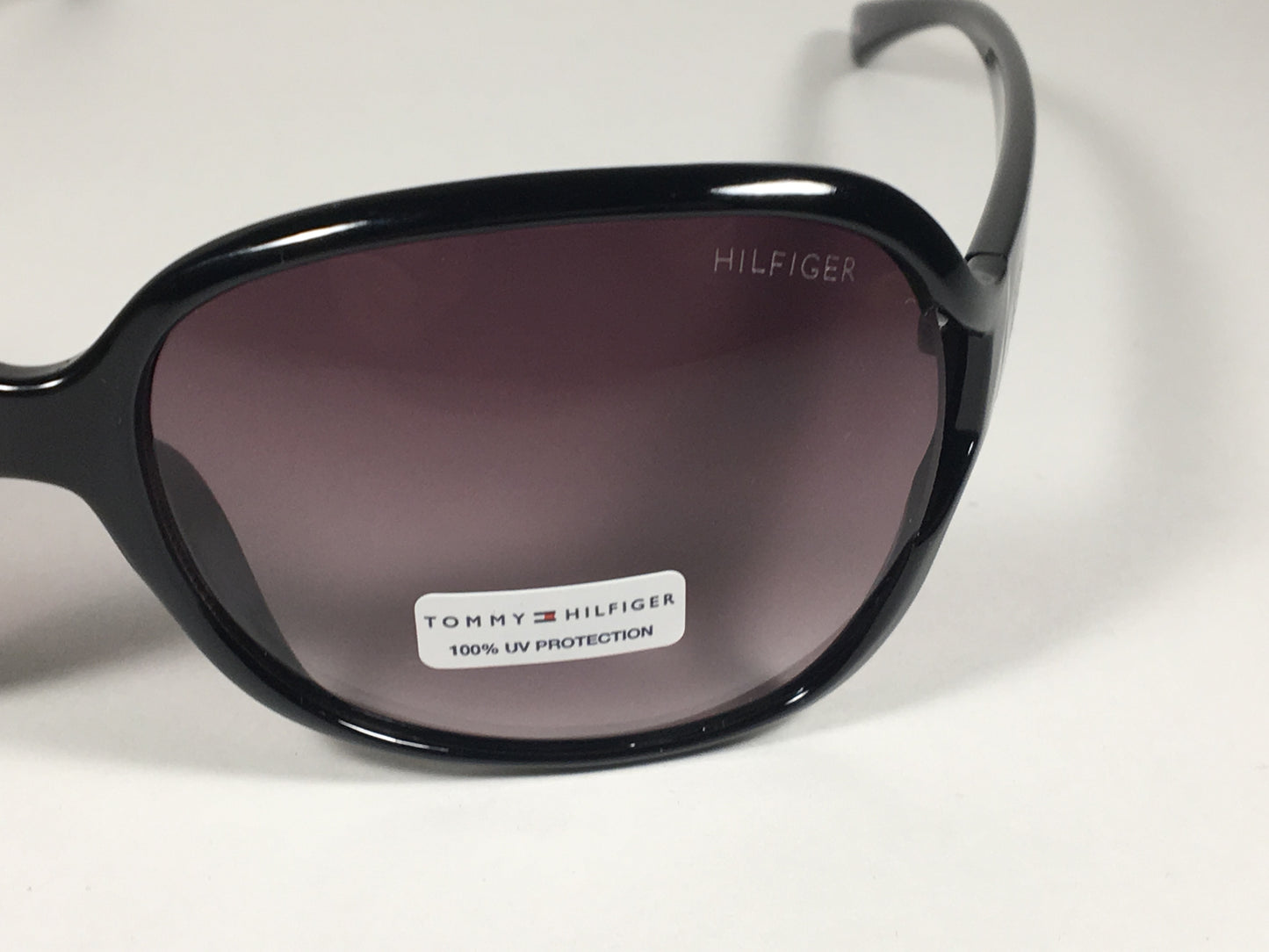 Tommy Hilfiger Trista Oversize Vented Sunglasses Black Gloss Frame Smoke Gradient Lens TRISTA WP OL33 - Sunglasses