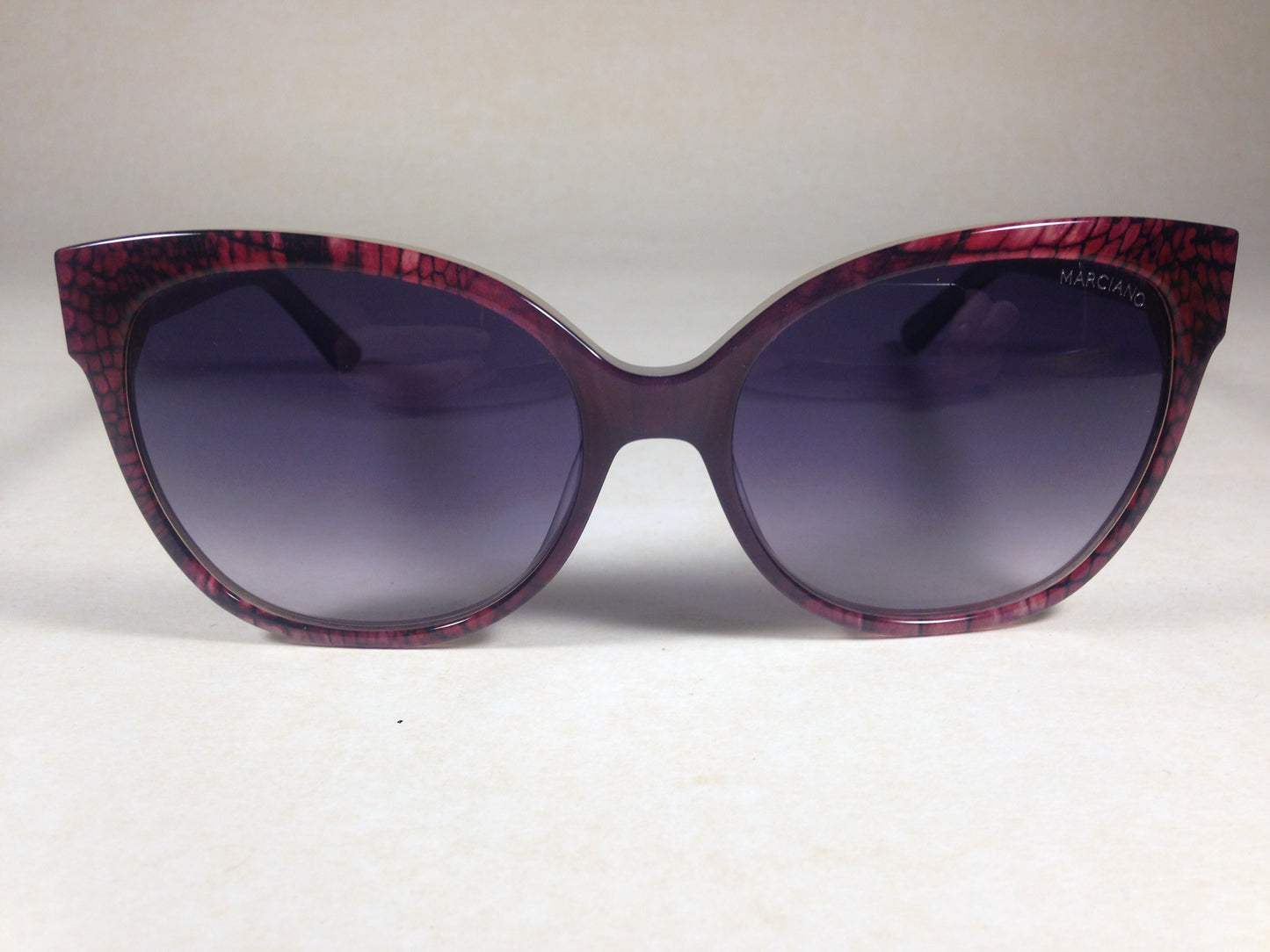 Guess By Marciano Gm727 75B Womens Cat Eye Sunglasses Red Snake Purple Gradient Lens New - Sunglasses