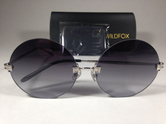 Wildfox Pearl Sunglasses Round Silver Gray Metal Frame Gray Gradient Lens - Sunglasses