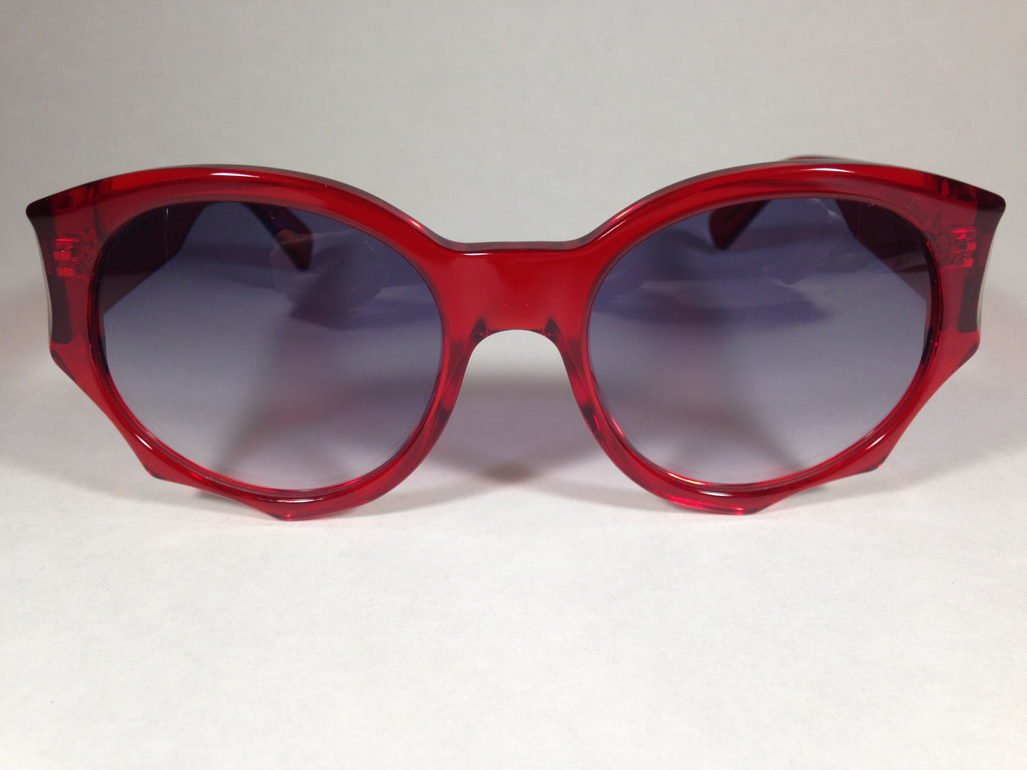 Raen Rotas Red Crystal Sunglasses Round Clear Red Smoke Gray Gradient Len Rot-068-Gradsmk - Sunglasses