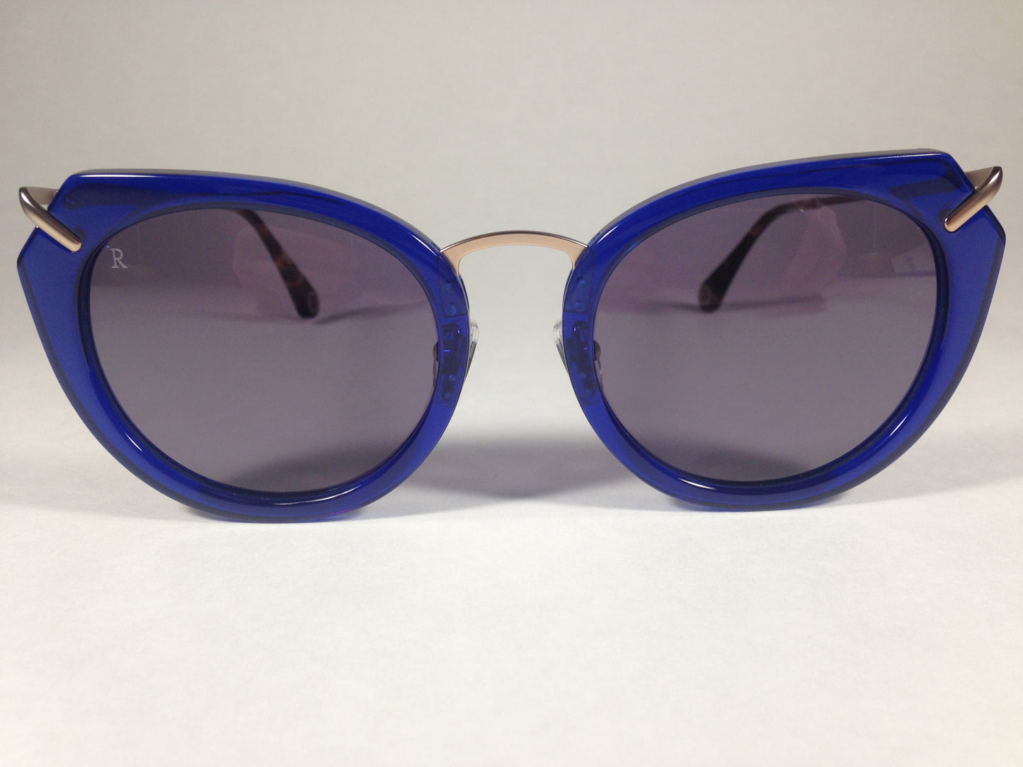 Raen Pogue Blue Crystal Sunglasses Cat Eye Brindle Gold Smoke Gray Lens Pog-069-Smk - Sunglasses