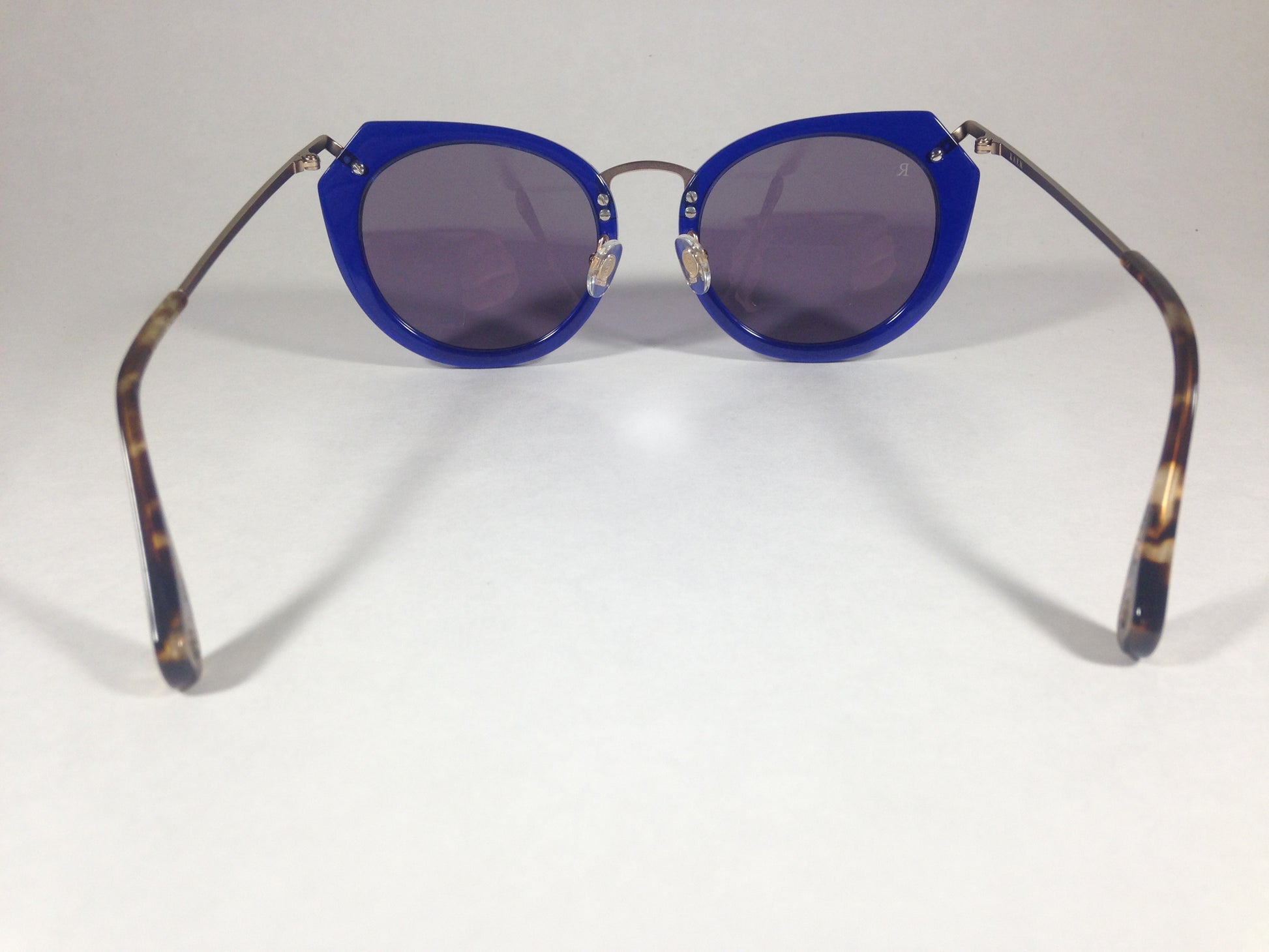 Raen Pogue Blue Crystal Sunglasses Cat Eye Brindle Gold Smoke Gray Lens Pog-069-Smk - Sunglasses