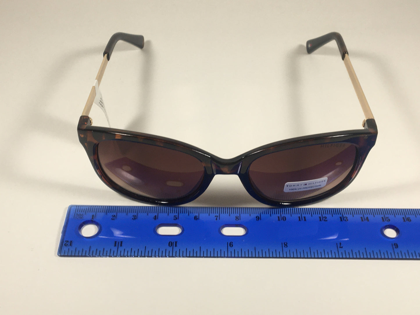 Tommy Hilfiger Olivia Square Sunglasses Brown Tortoise and Gold Frame Brown Lens OLIVIA WP OL269 - Sunglasses